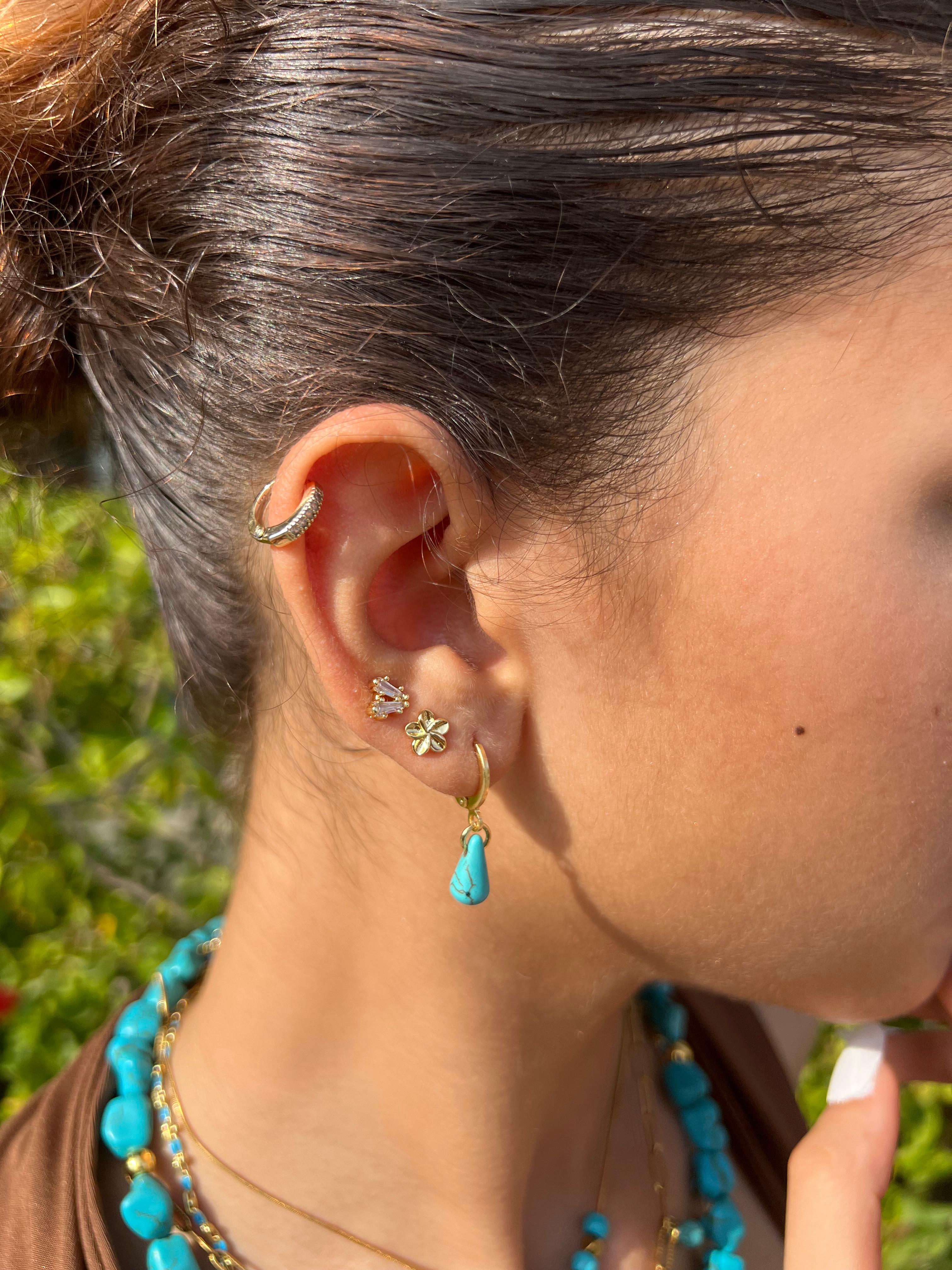 Fayrouz Drop Hoop Earring