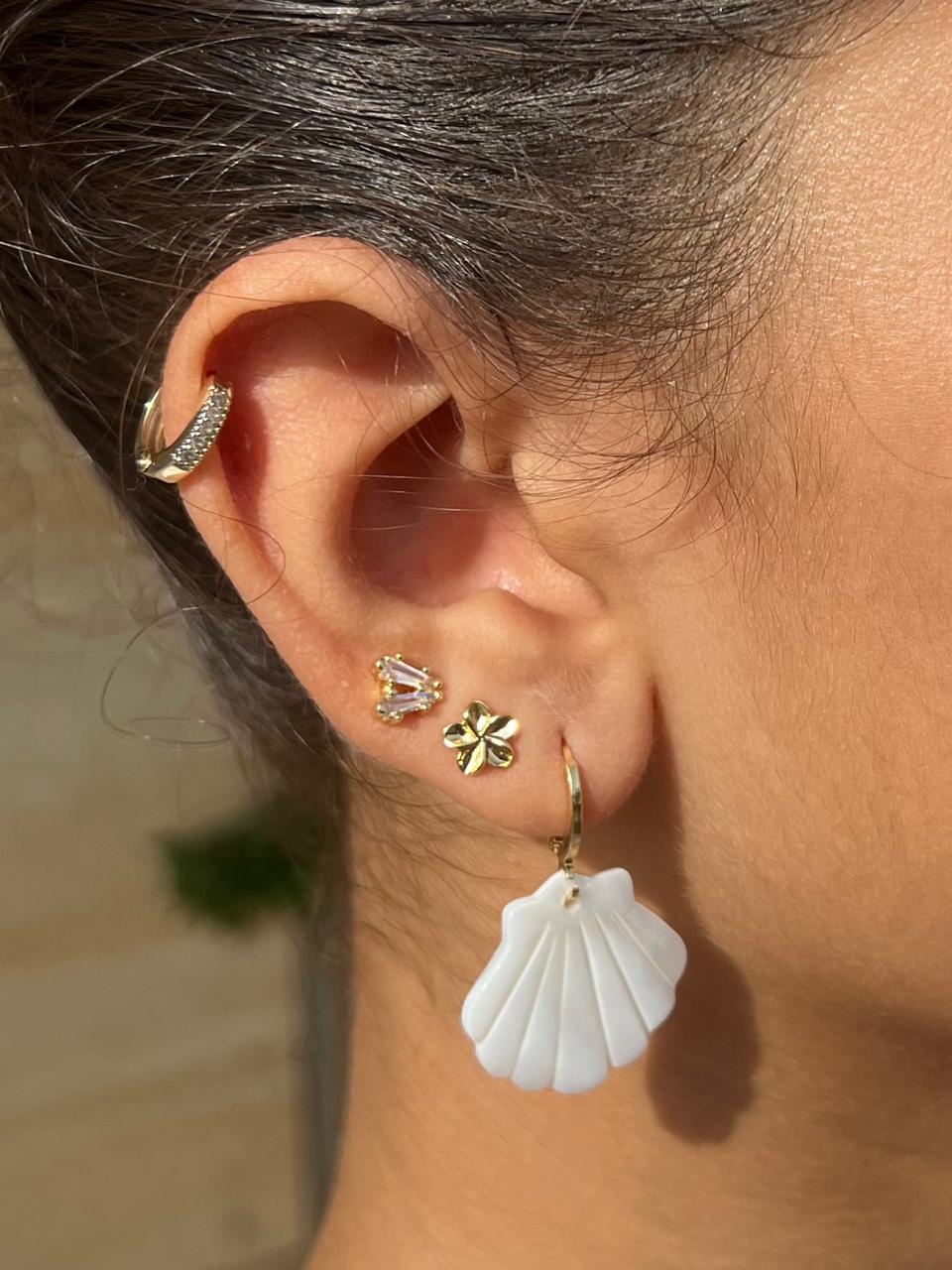 White Shell Drop Earrings