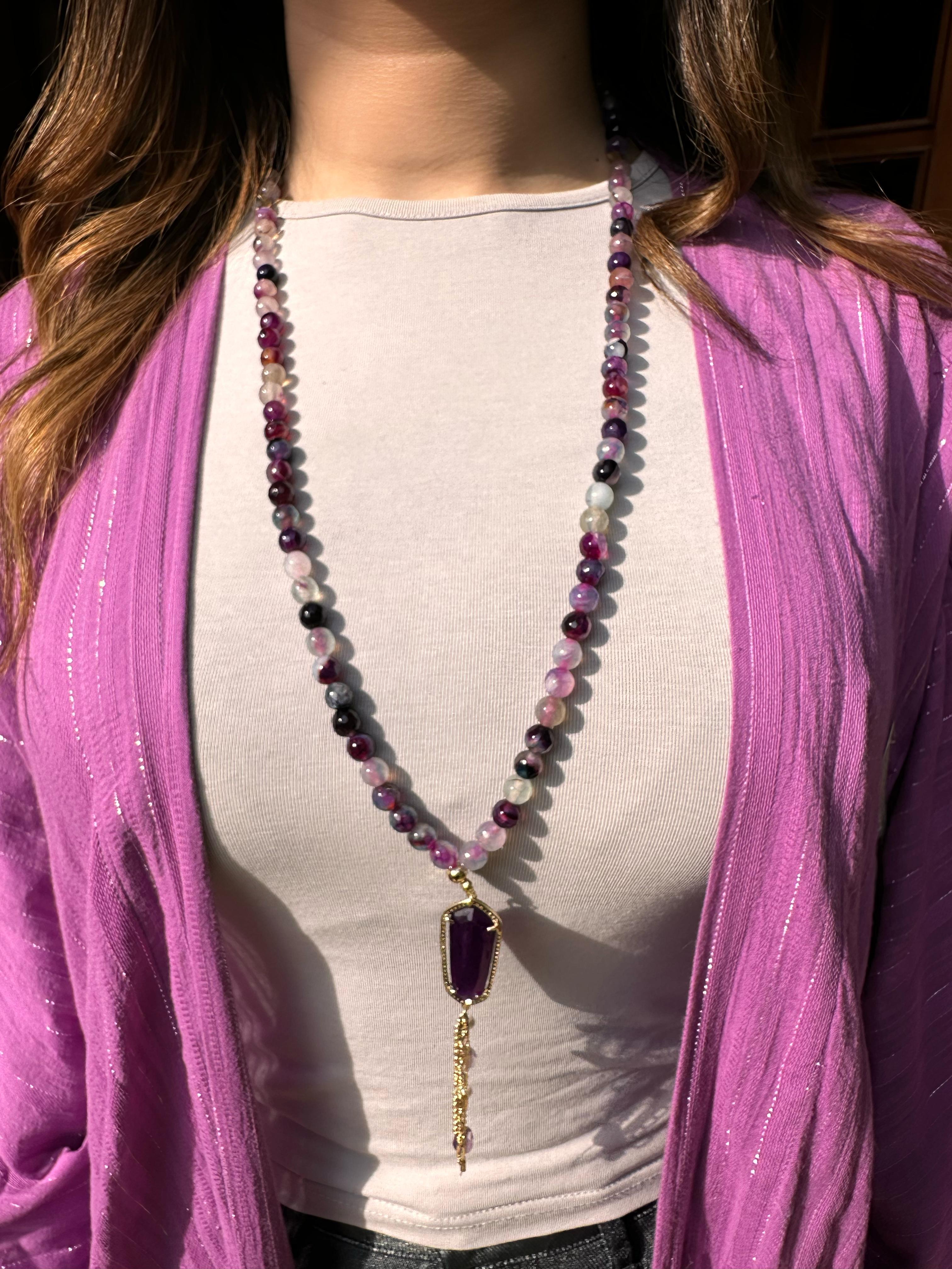 Necklace/سبحة  Purple-amethyst