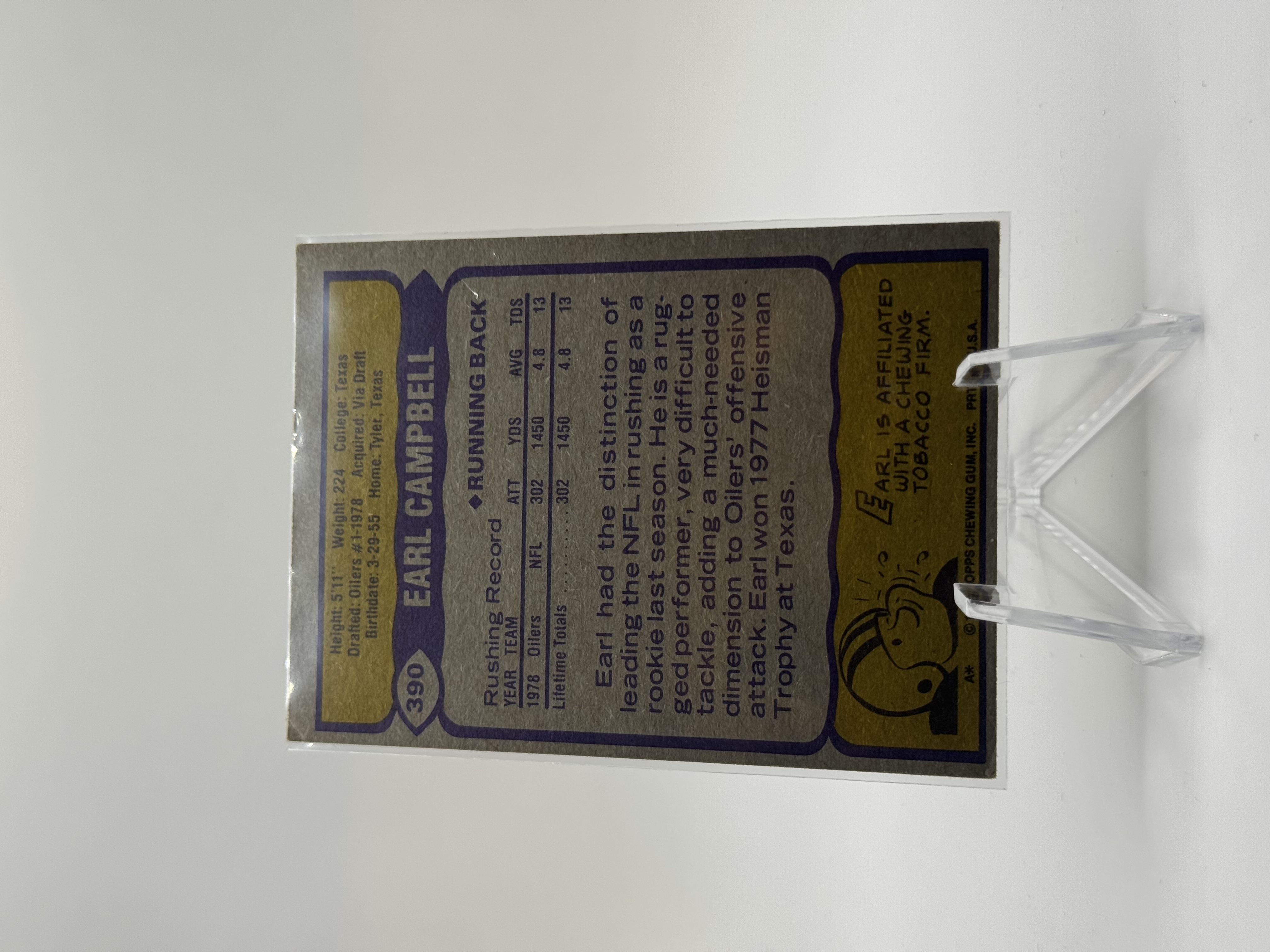 Earl Campbell 1979 Topps - #390