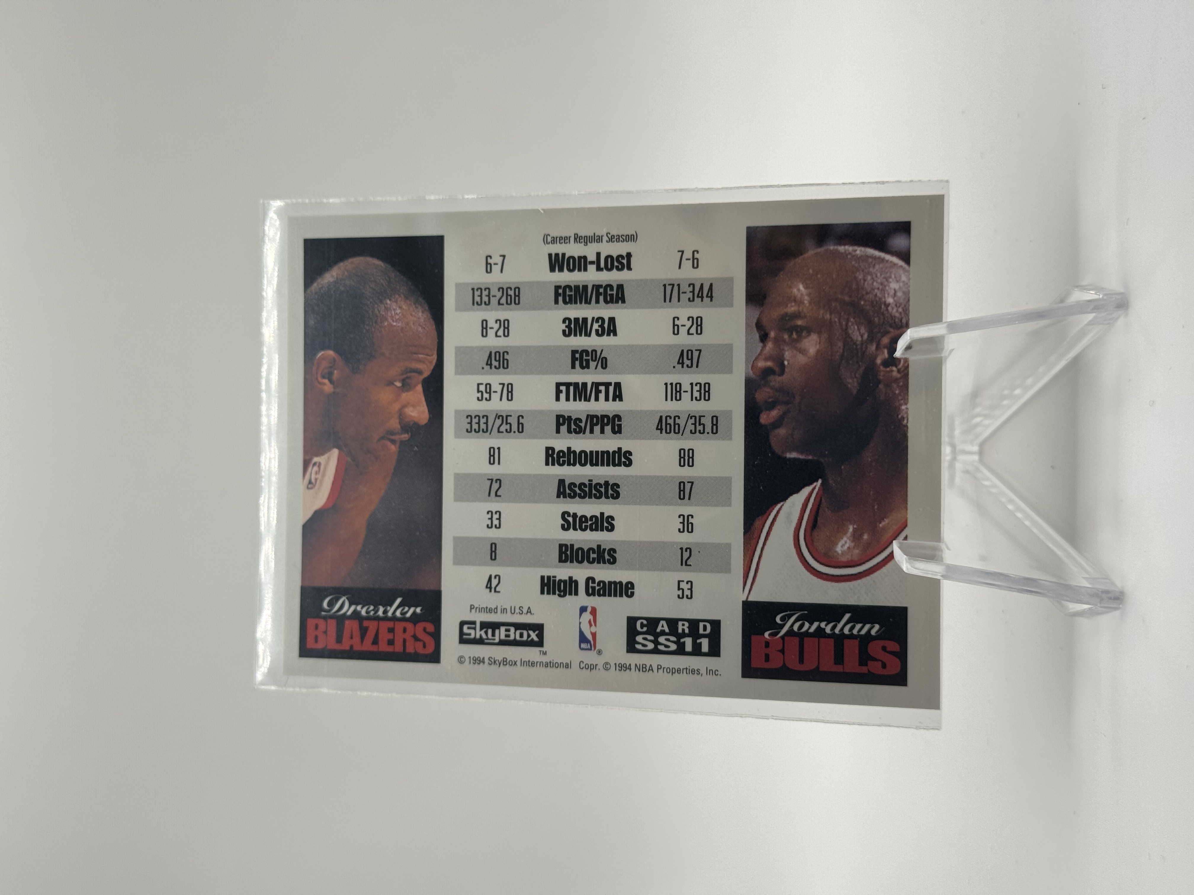 Michael Jordan 1993-94 Skybox Showdown Series VS Clyde Drexler #SS11
