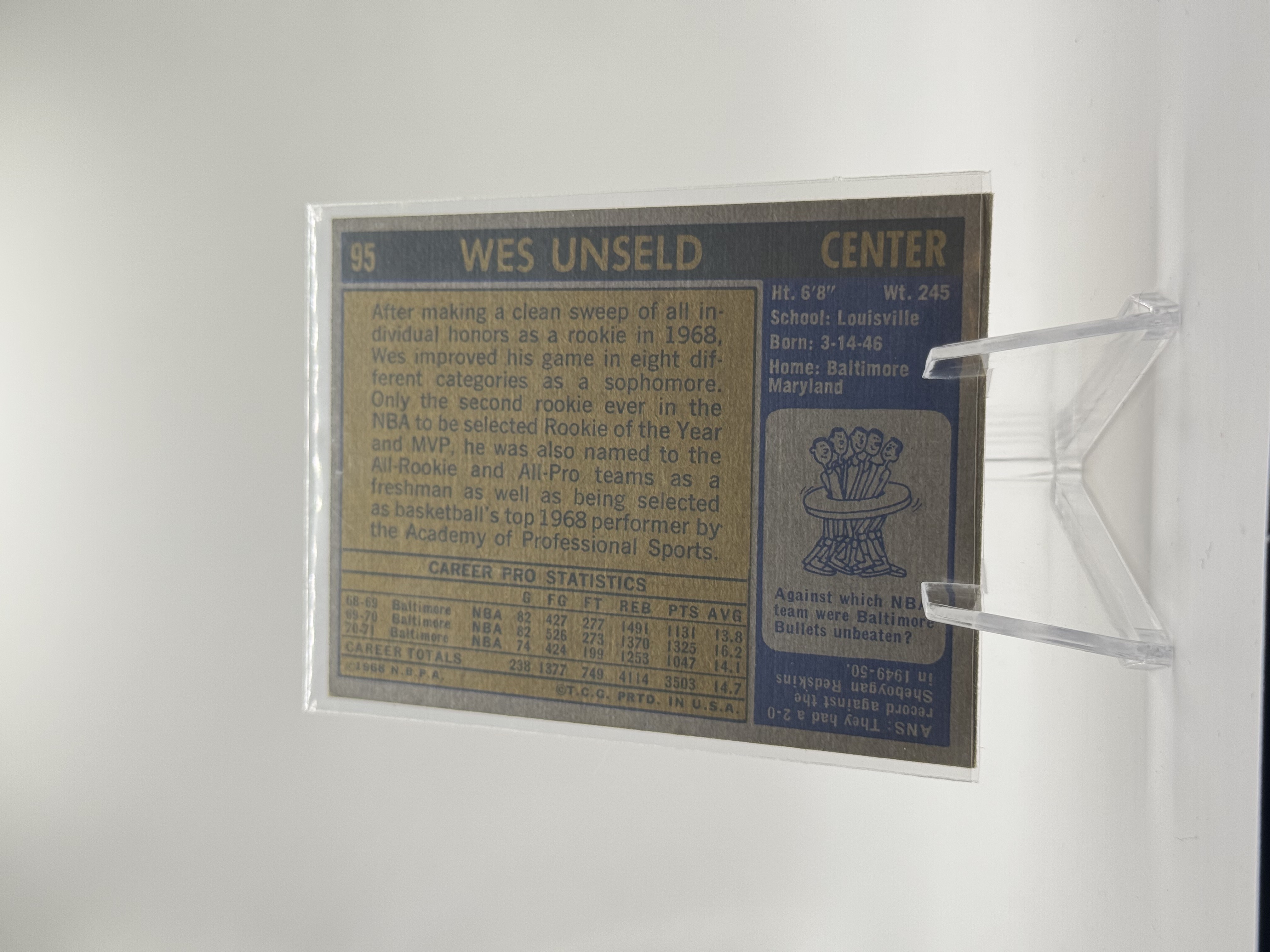 Wes Unseld #95 - 1971-72 Topps