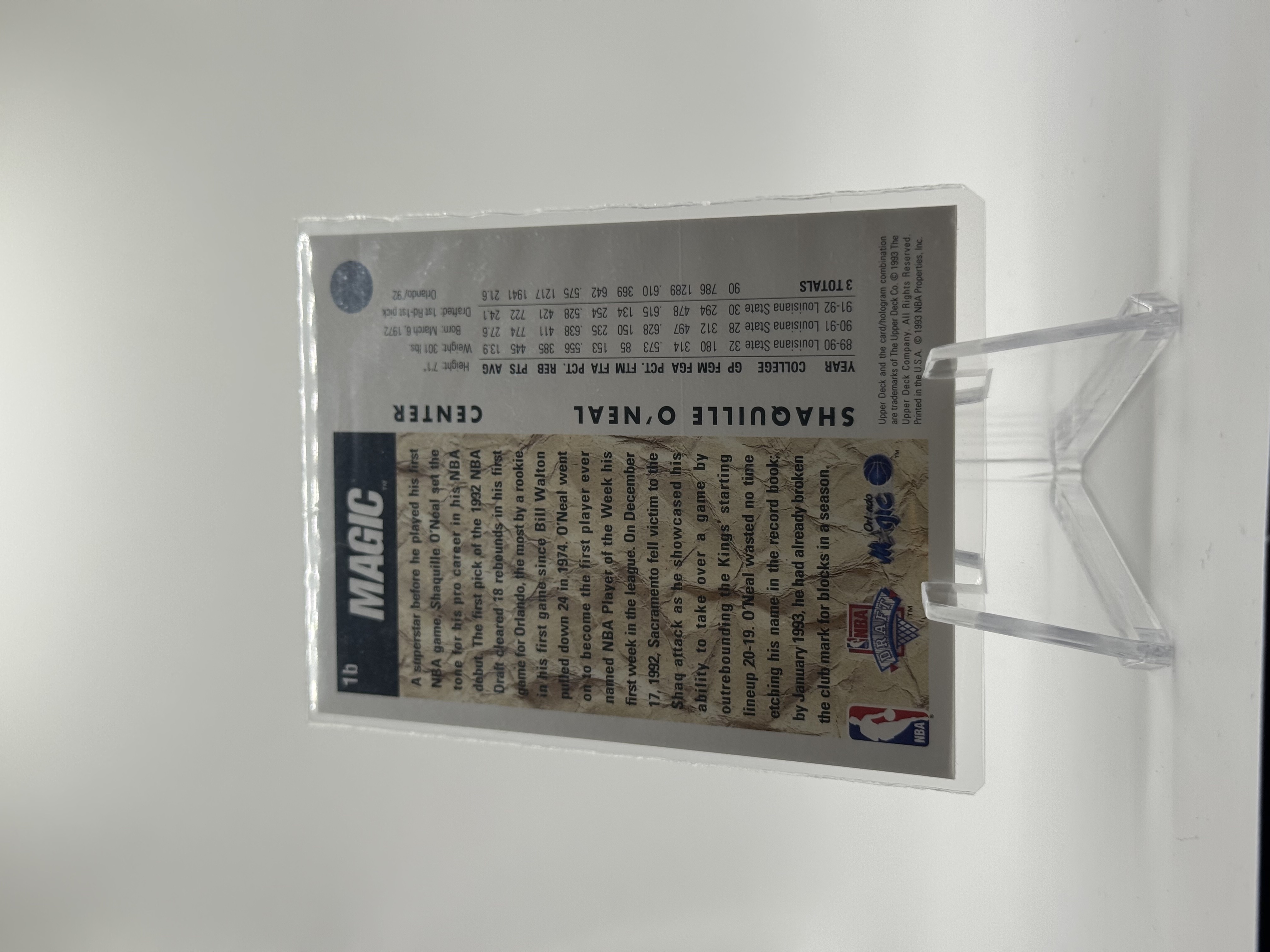 Shaquille O'Neal Rookie Card - 1992-93 Upper Deck - #1b