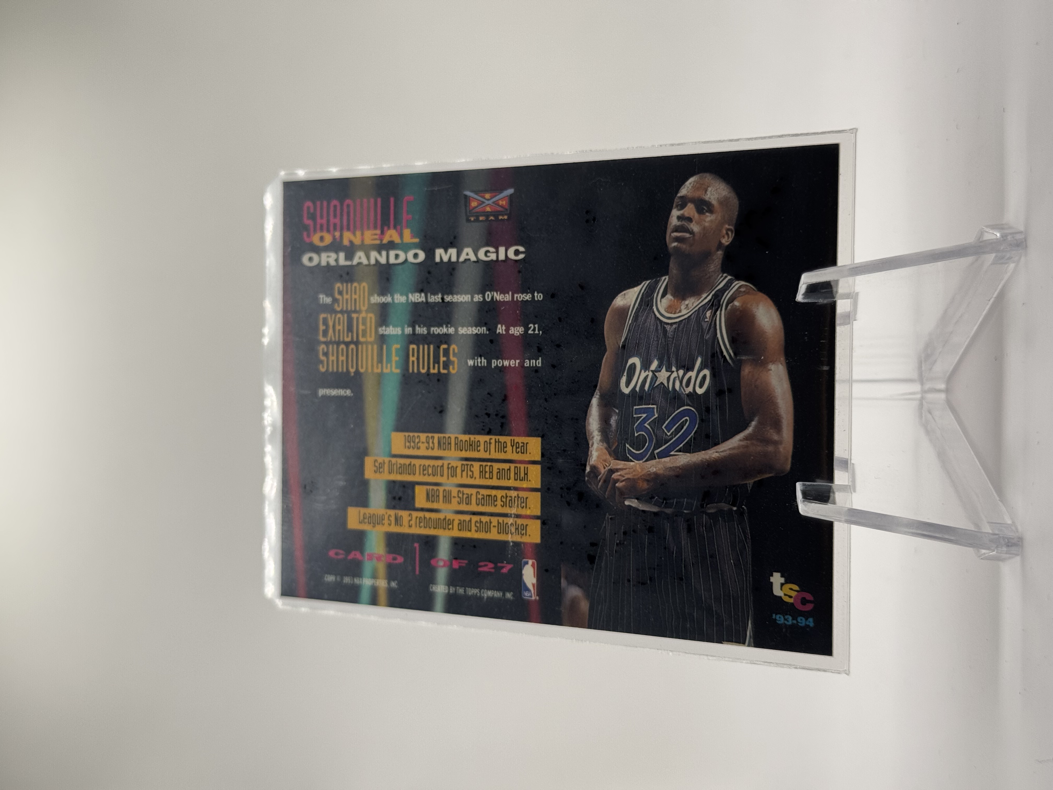 Shaquille O'Neal #1 Of 27 1993 Stadium Club Beam Team