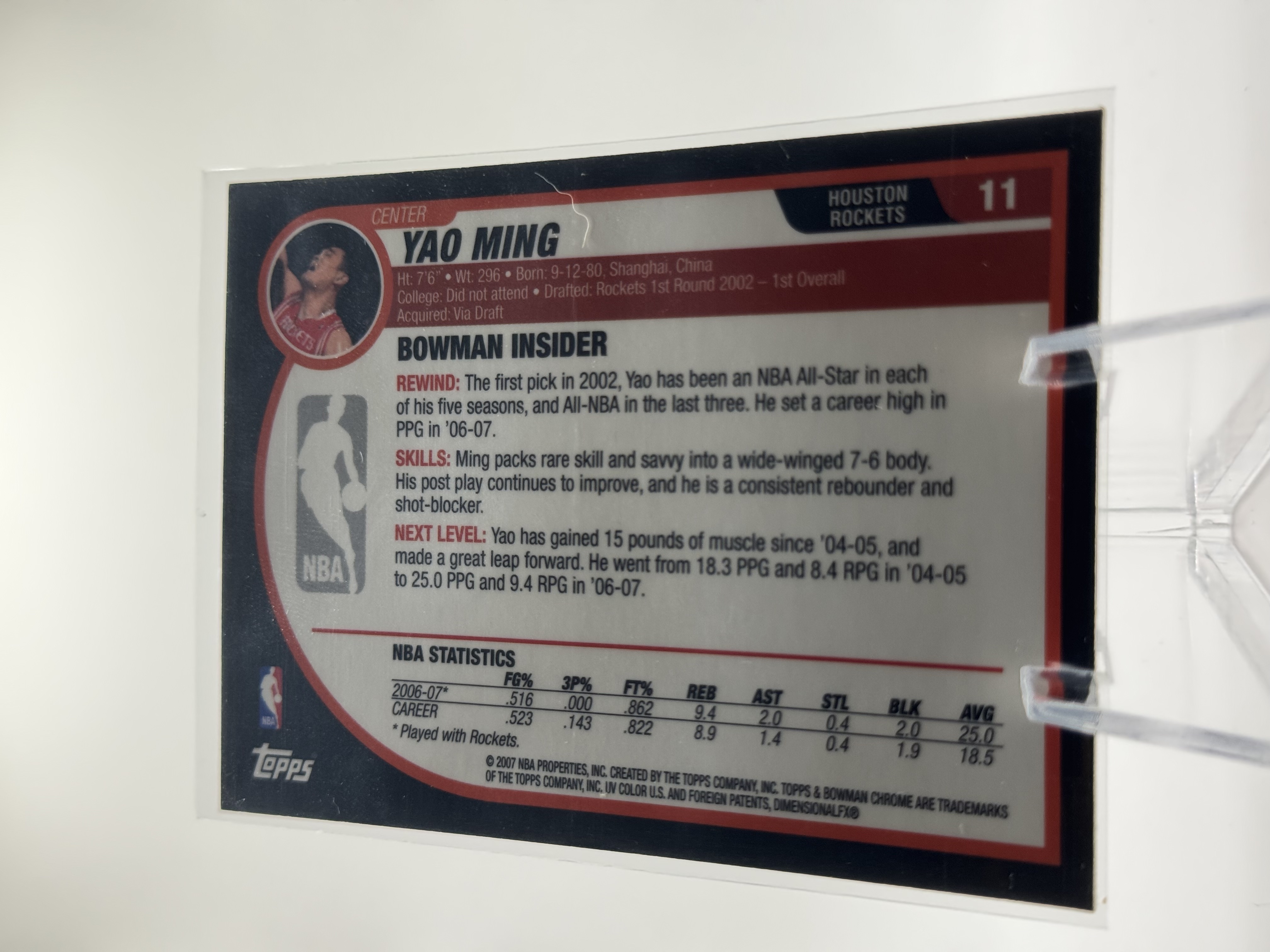 Yao Ming 2007-08 Bowman Chrome #11