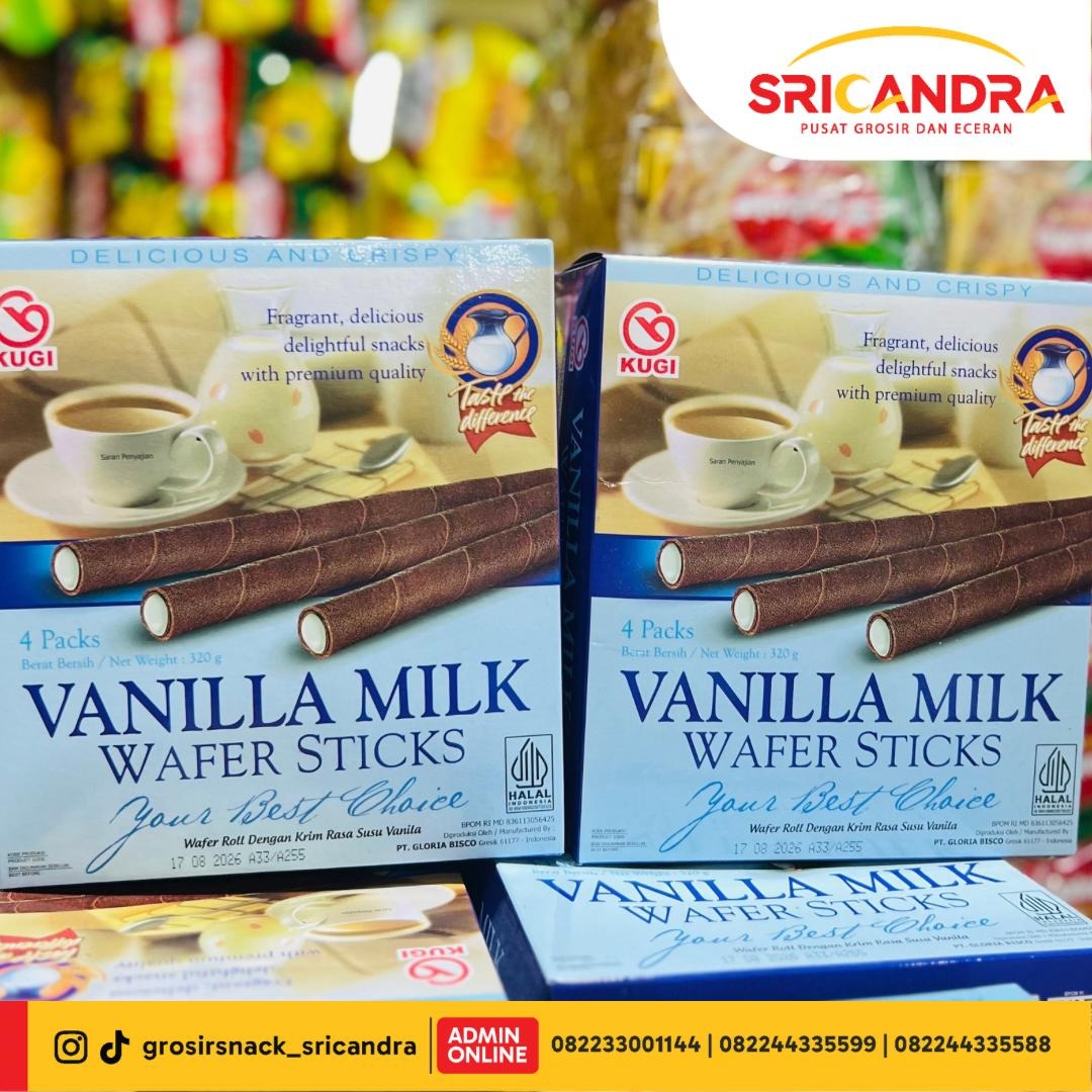 Kugi Wafer Stick Vanila Milk 320gr