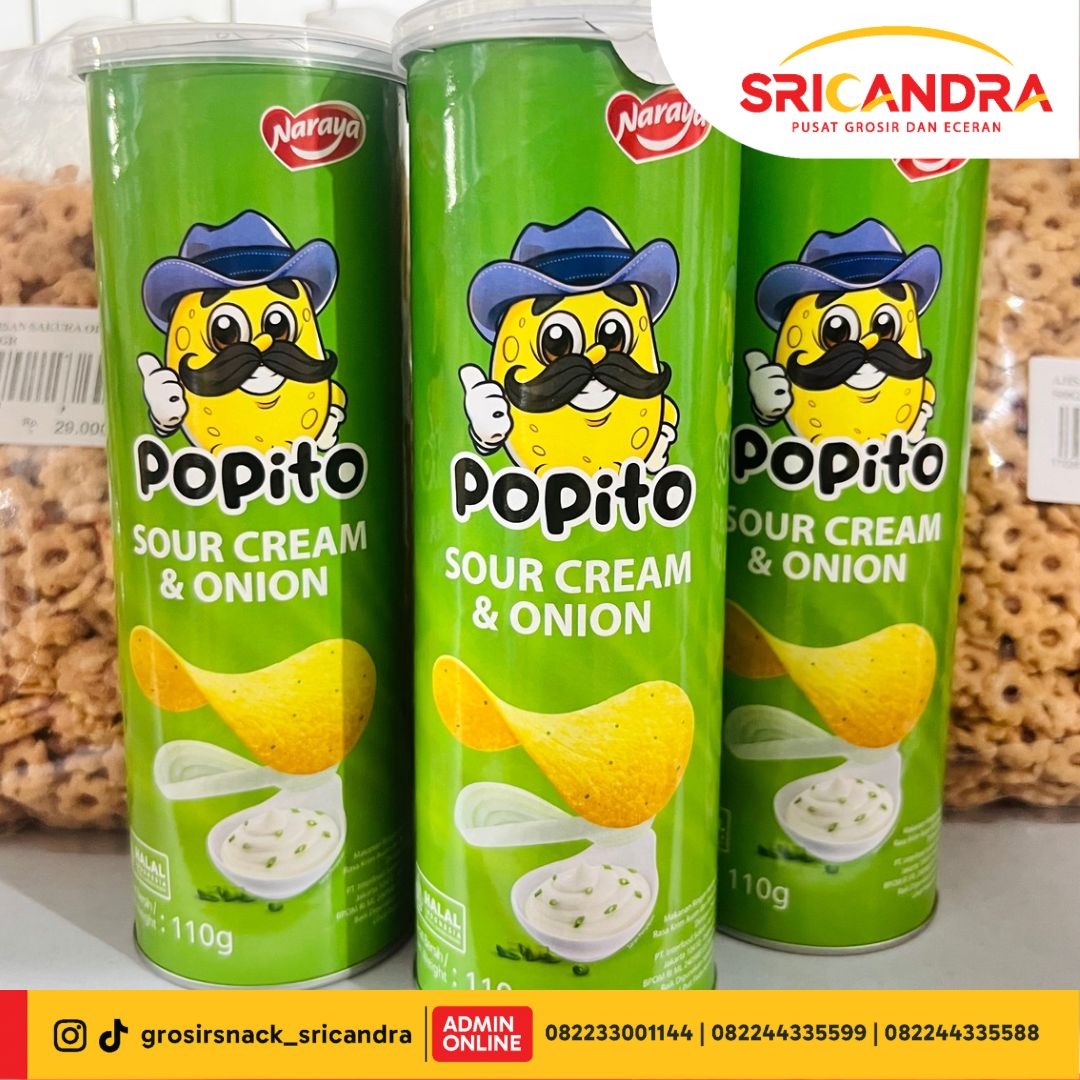 Popito Chips Cream Onion 110gr