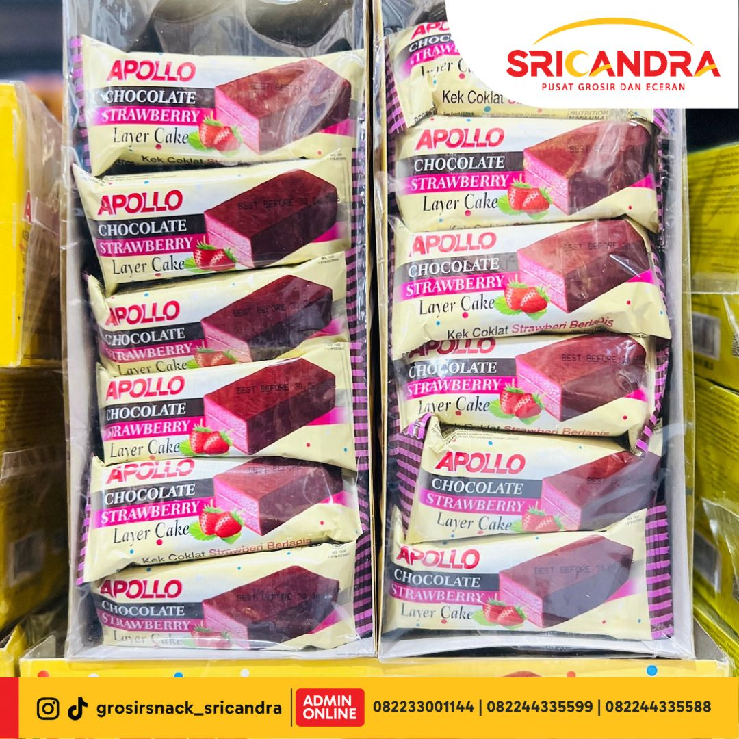 Apollo Layer Cake Choc Straw 16gr