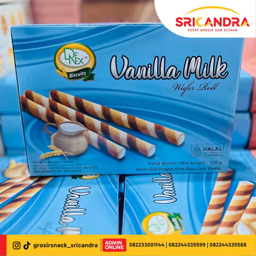 Denex Wafer Roll Vanilla Milk 120gr