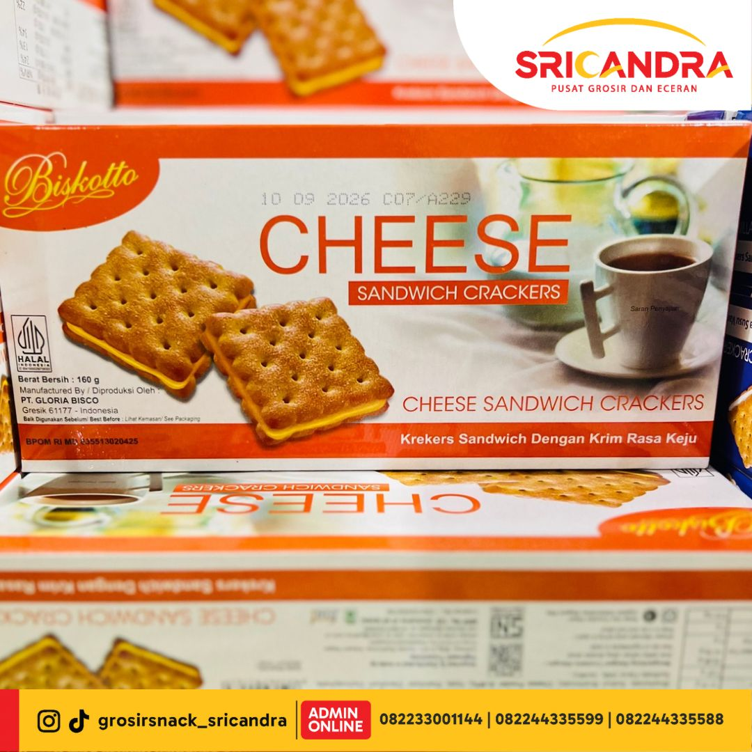 Biskoto Cheese Sandwich Crackers 160gr
