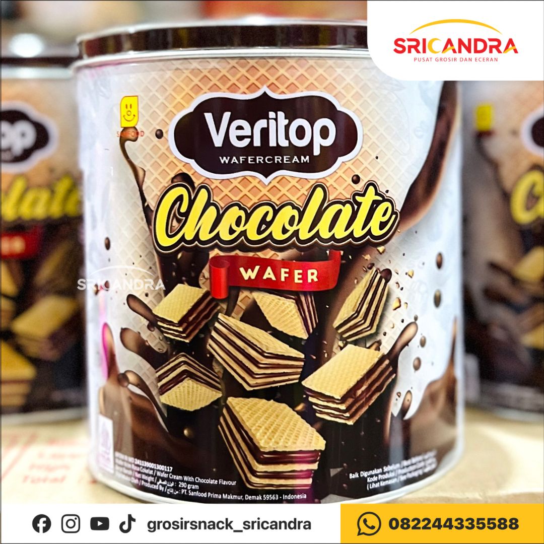 Veritop Wafer Chocolate Kaleng 290gr
