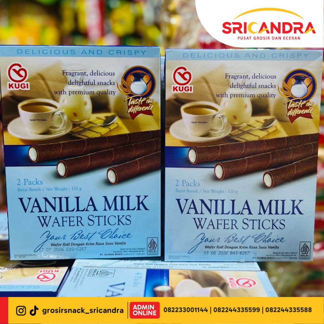 Kugi Wafer Stick Vanilla Milk 120gr