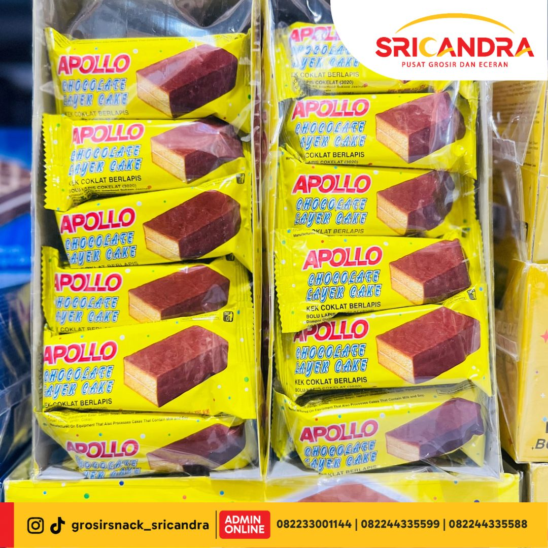 Apollo Layer Cake Coklat 432gr(1dus=12box)