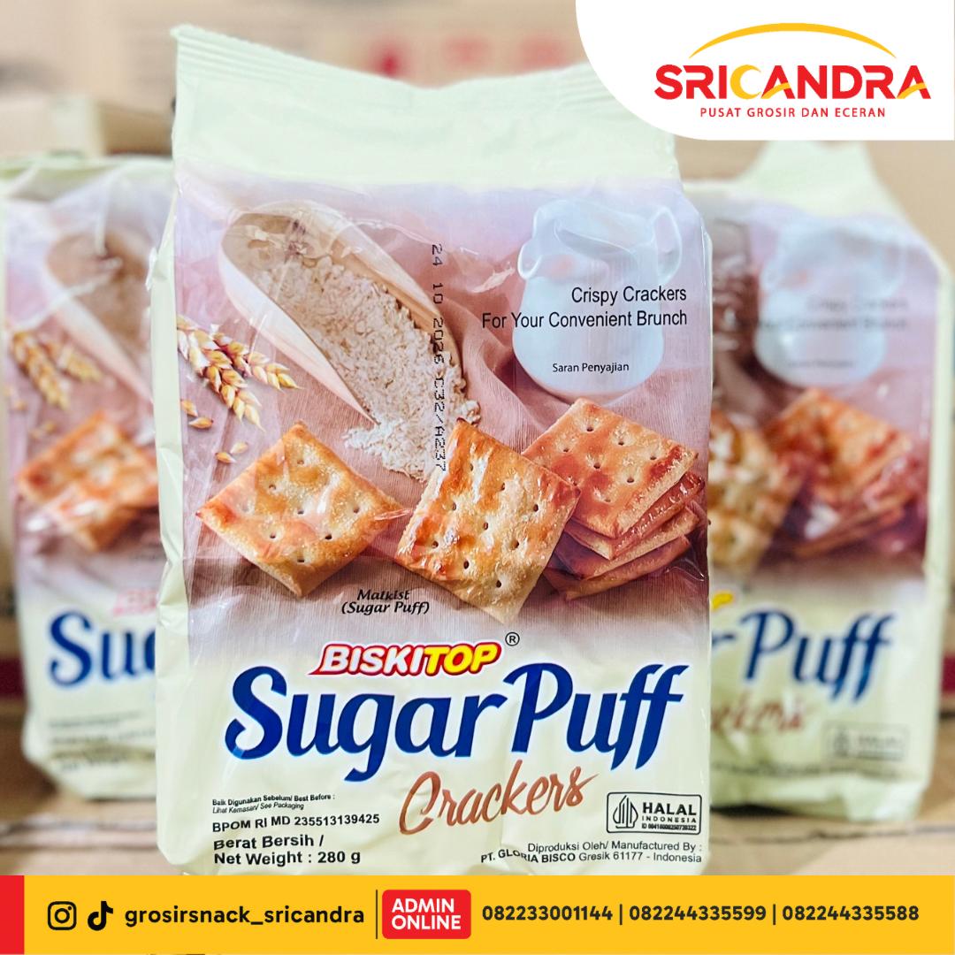 Biskitop Sugar Puff Crackers 280gr (1Dus = 12Pcs)
