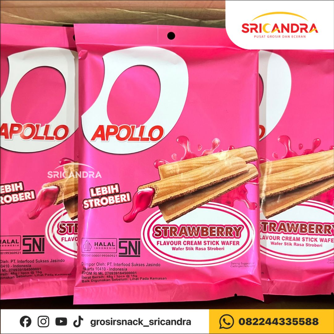 Apollo Wafer Stick Strawberry 48gr