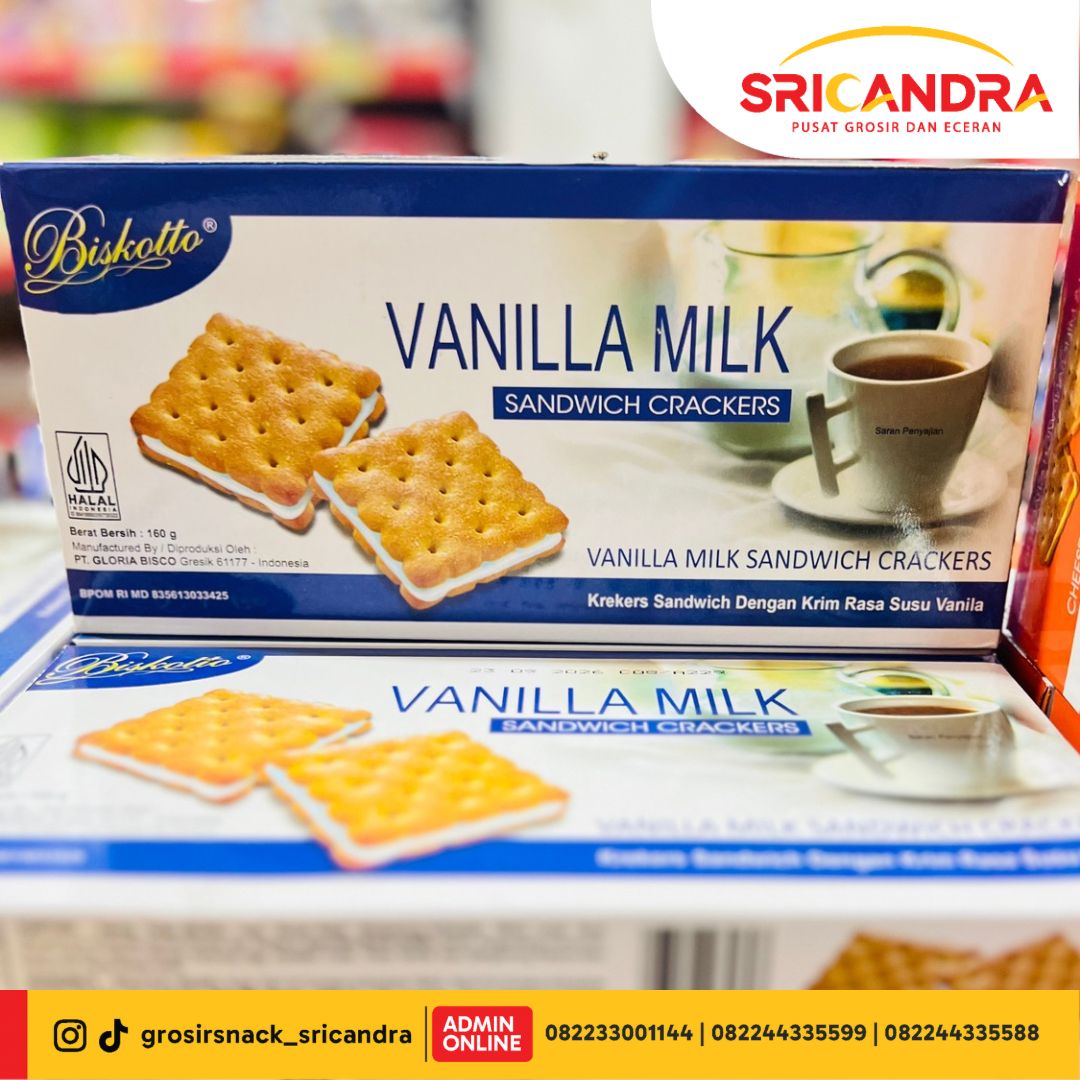 Biskotto Vanilla Milk Sandwich Crackers 160gr