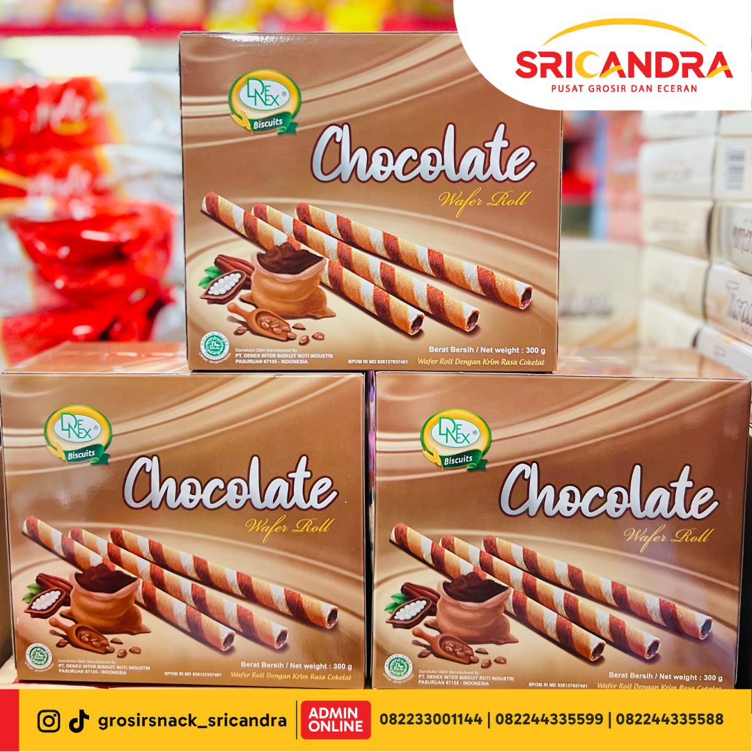 Denex Wafer Roll Chocolate 300gr