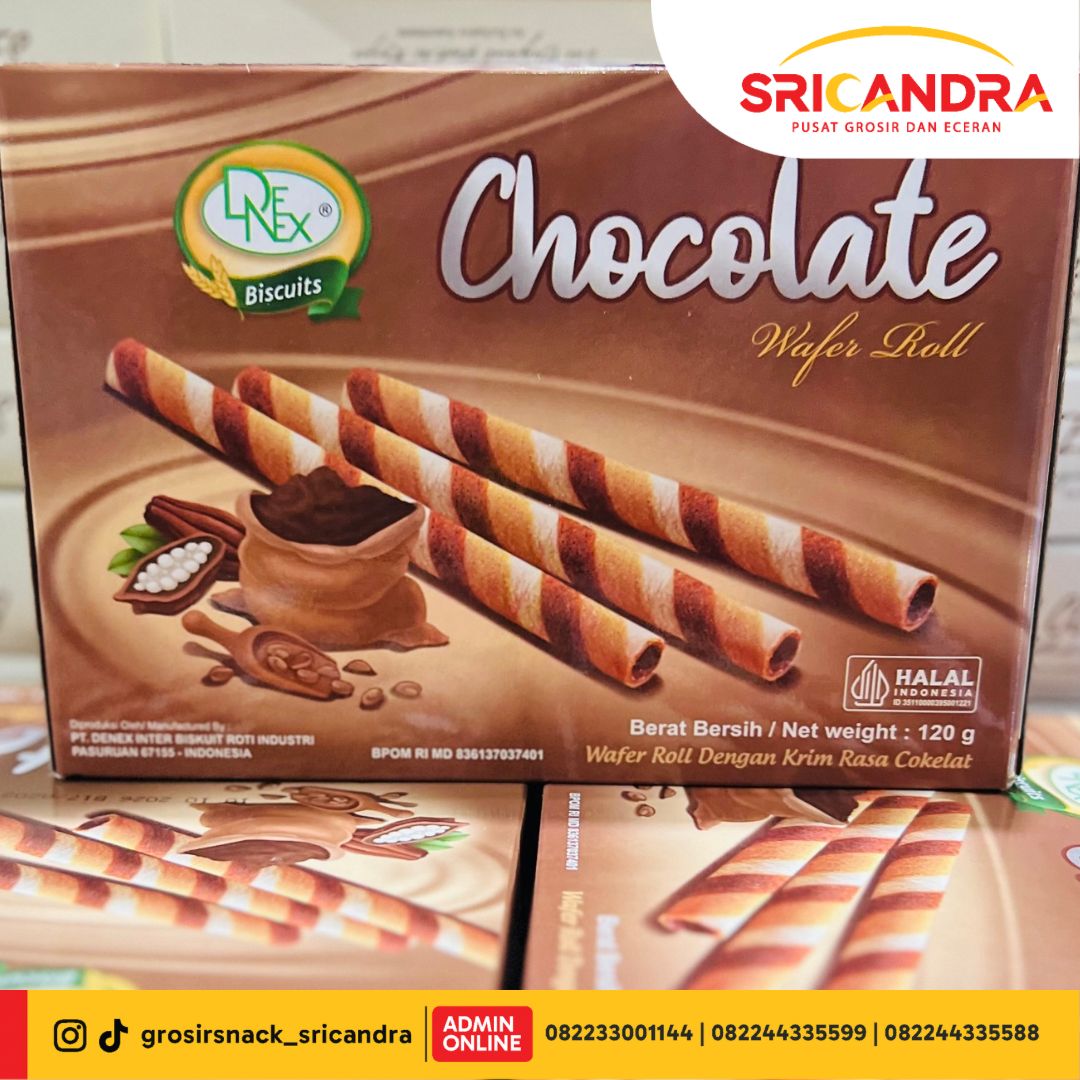 Denex Wafer Roll Chocolate 120gr