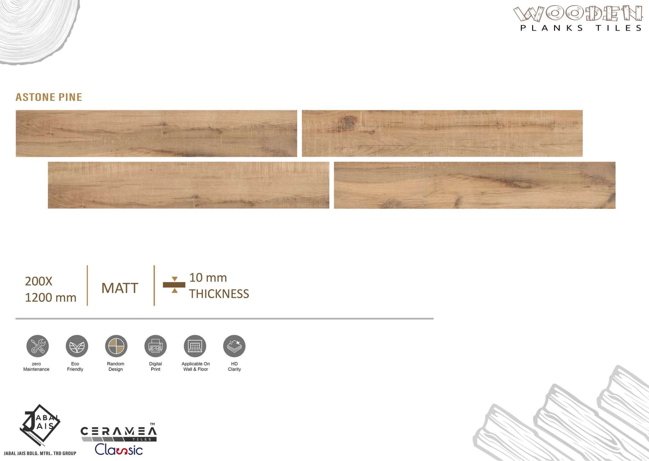 Astone Pine Wooden Planks Tiles