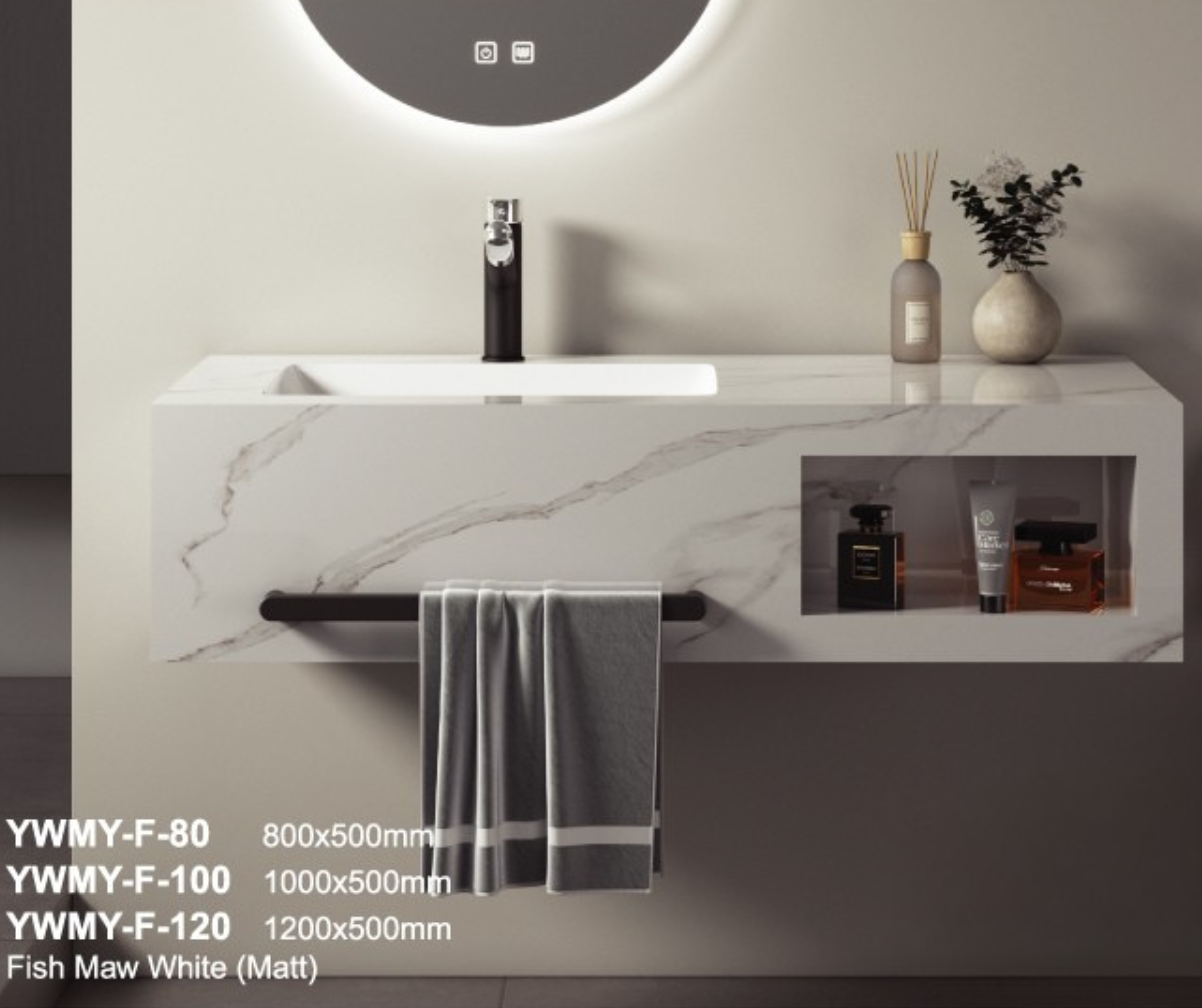 FISH MAW WHITE BALVANO BATHROO CABINET