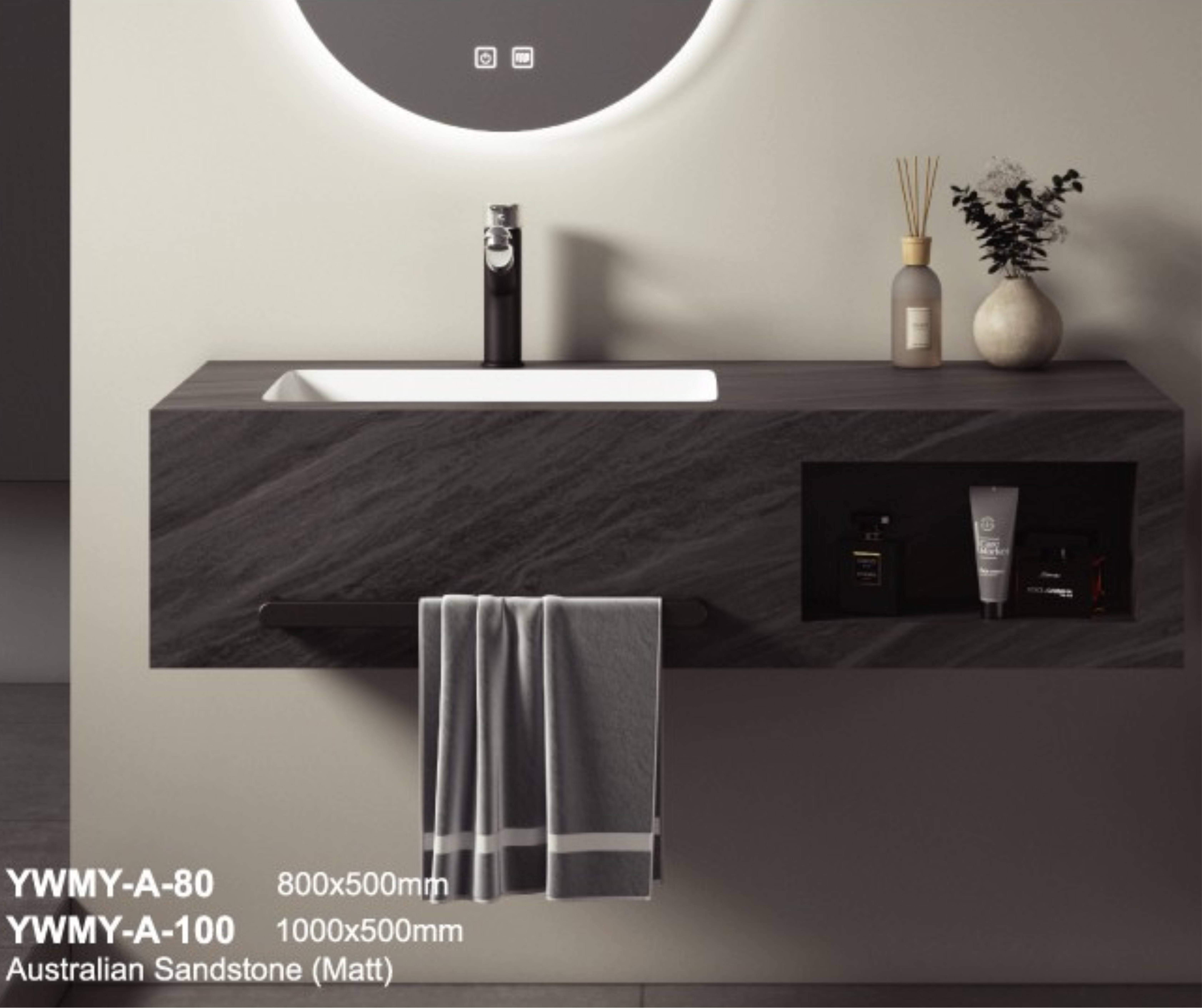 AUSTRALIAN SANDSTONE BALVANO BATHROOM CABINET