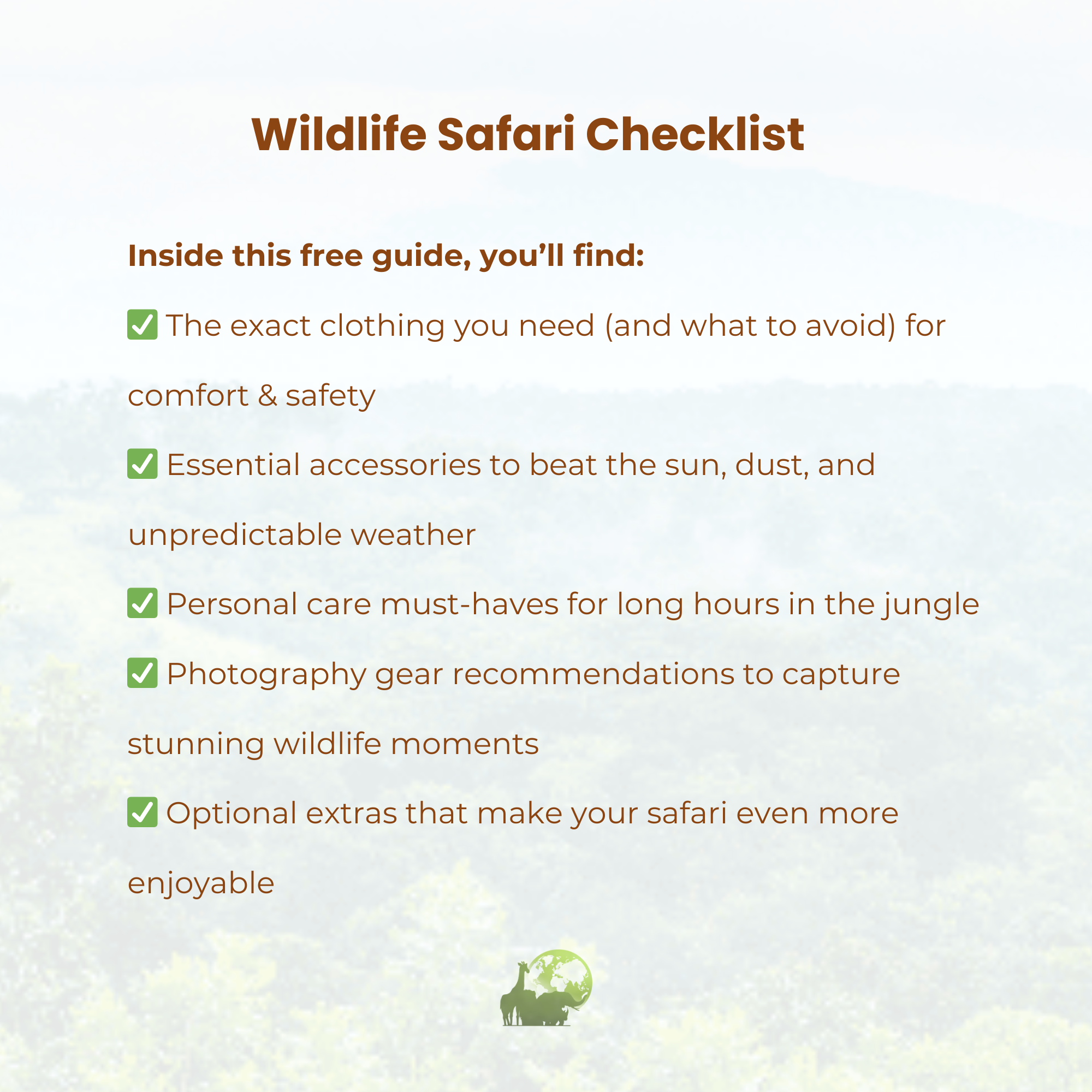 Wildlife Safari Packing Checklist 