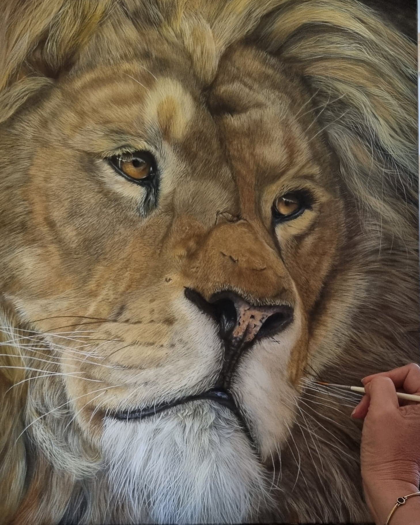 Lion Portrait Painting - King of the pride