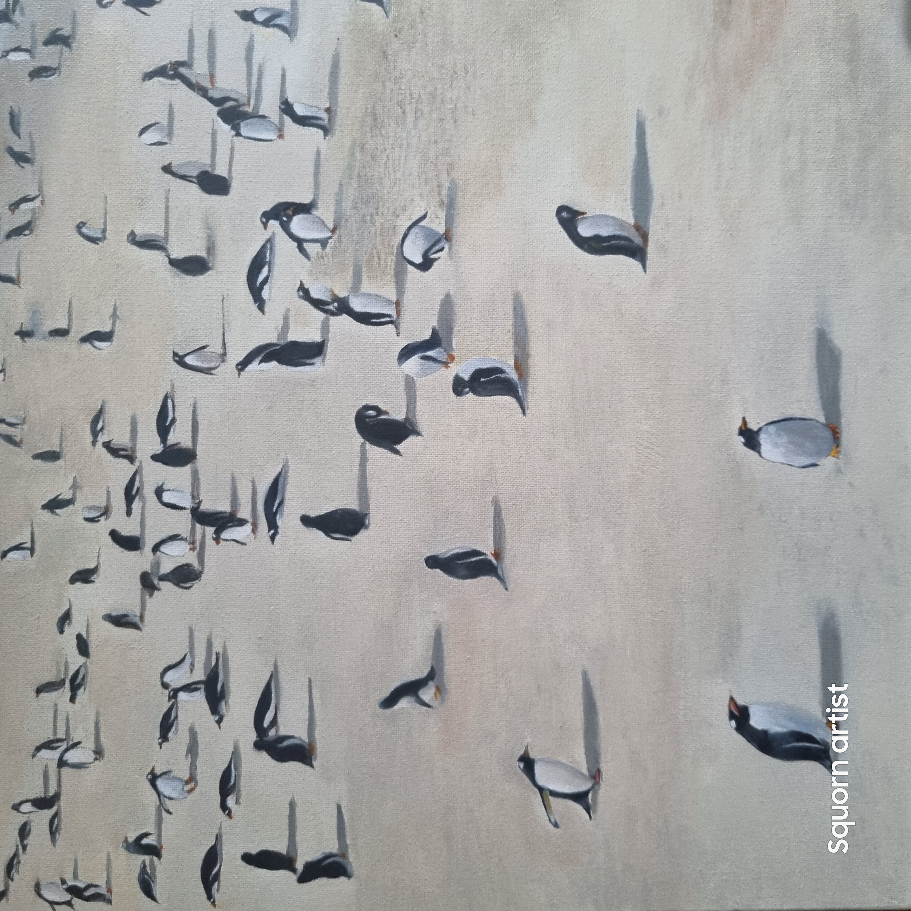 Beach and Penguins Painting - Penguinapocalypse