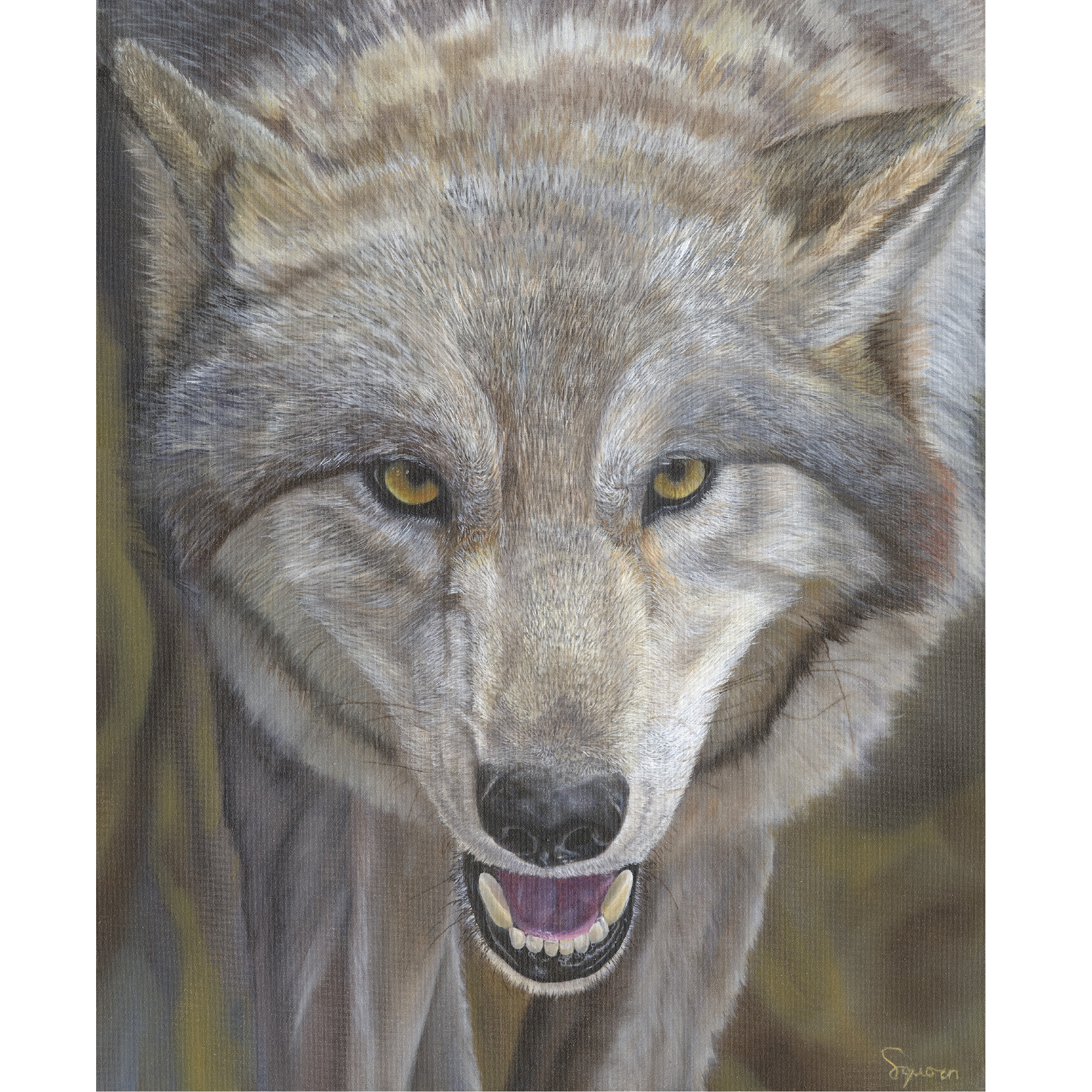 Wolf Portrait Painting - Artemis Reverie