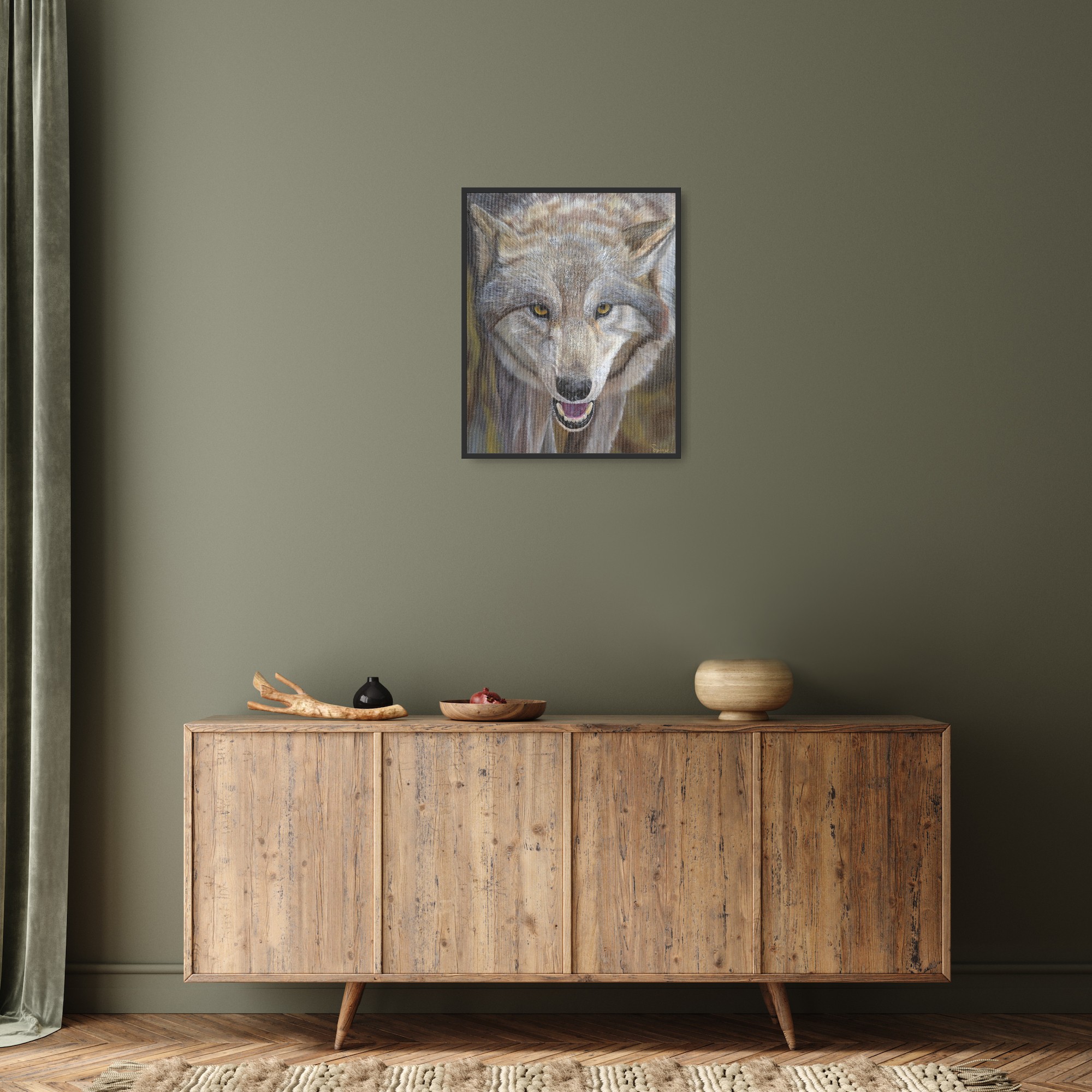 Wolf Portrait Painting - Artemis Reverie