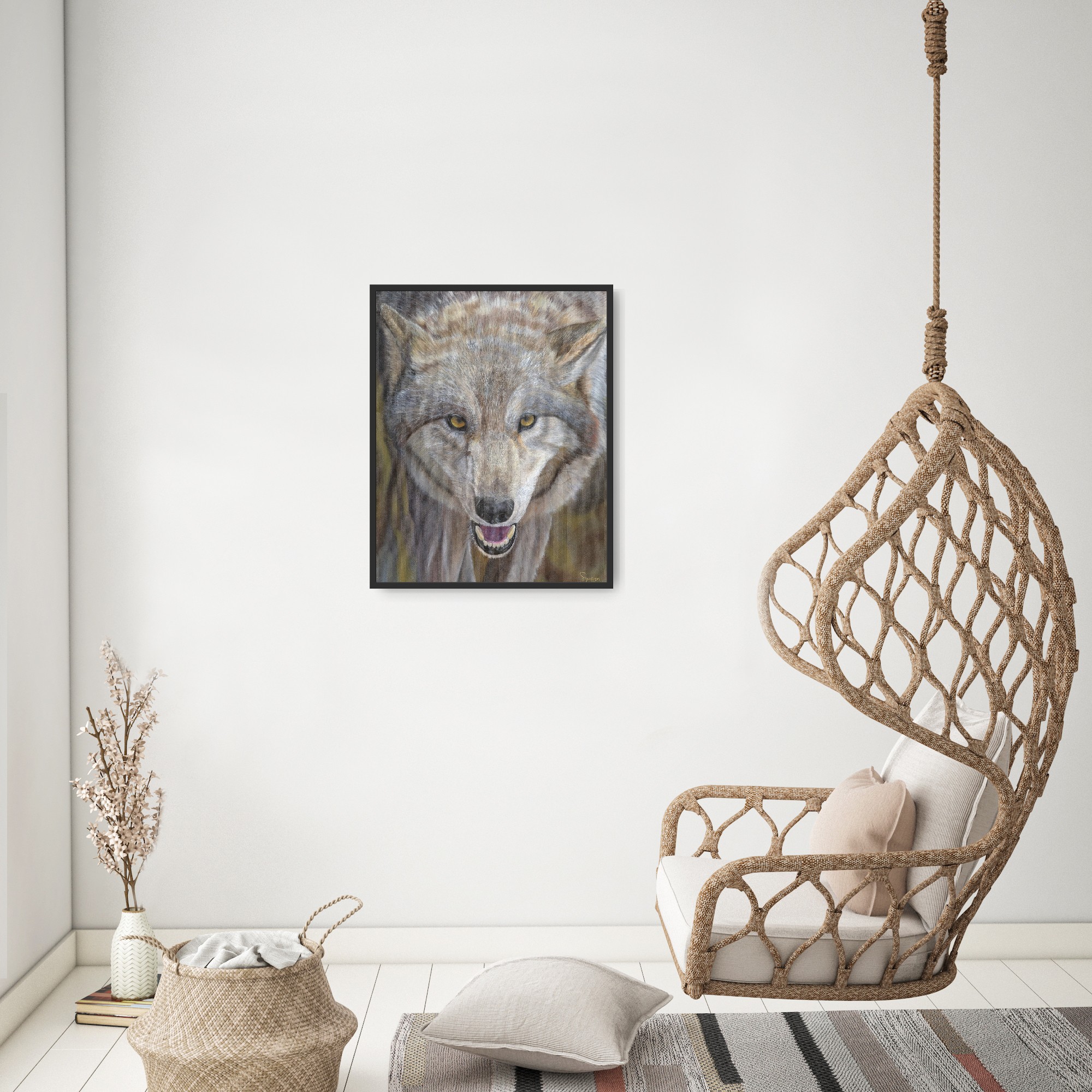 Wolf Portrait Painting - Artemis Reverie