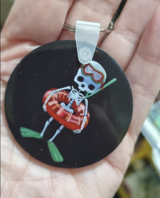 Skelly Round Keychains