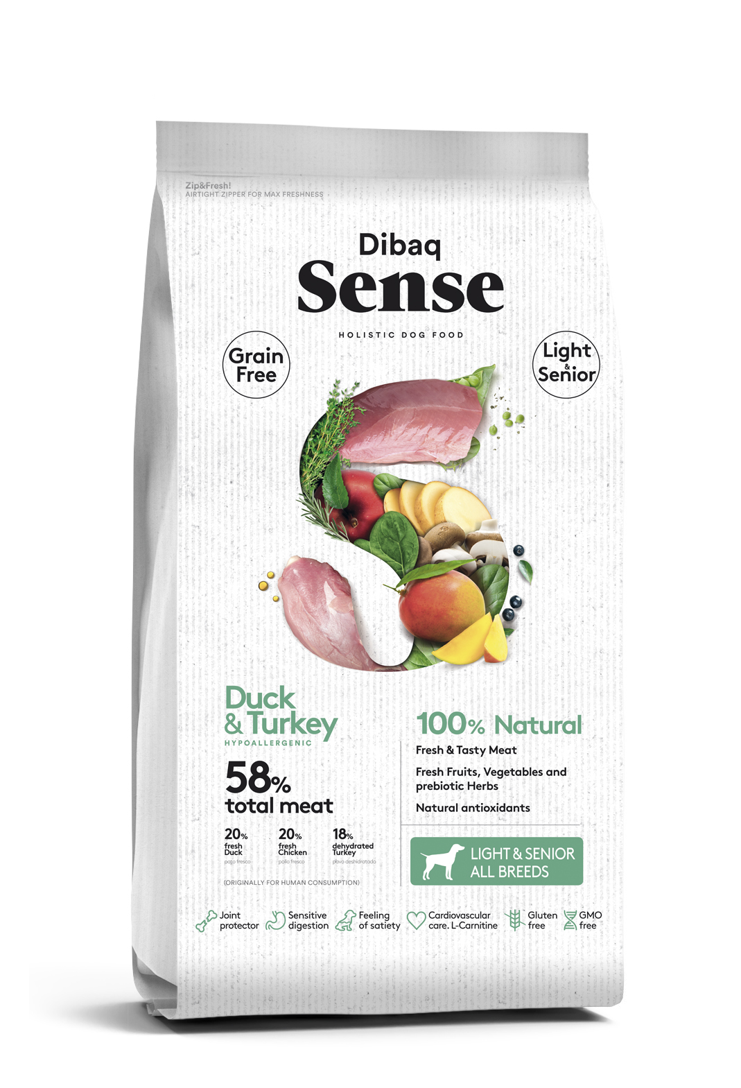 Dibaq Sense Eend & Kalkoen (light & senior) Graanvrij