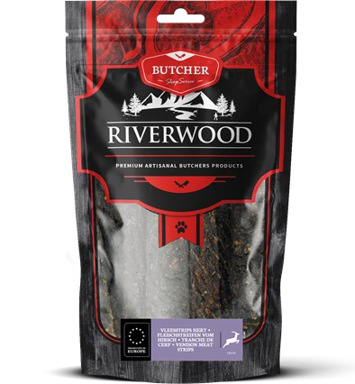 Riverwood Vleesstrips Hert 150 gram