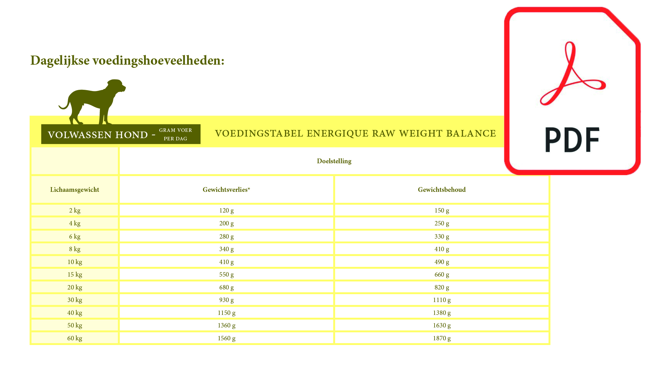 Energique RAW Veterinary Diets- Weight balance