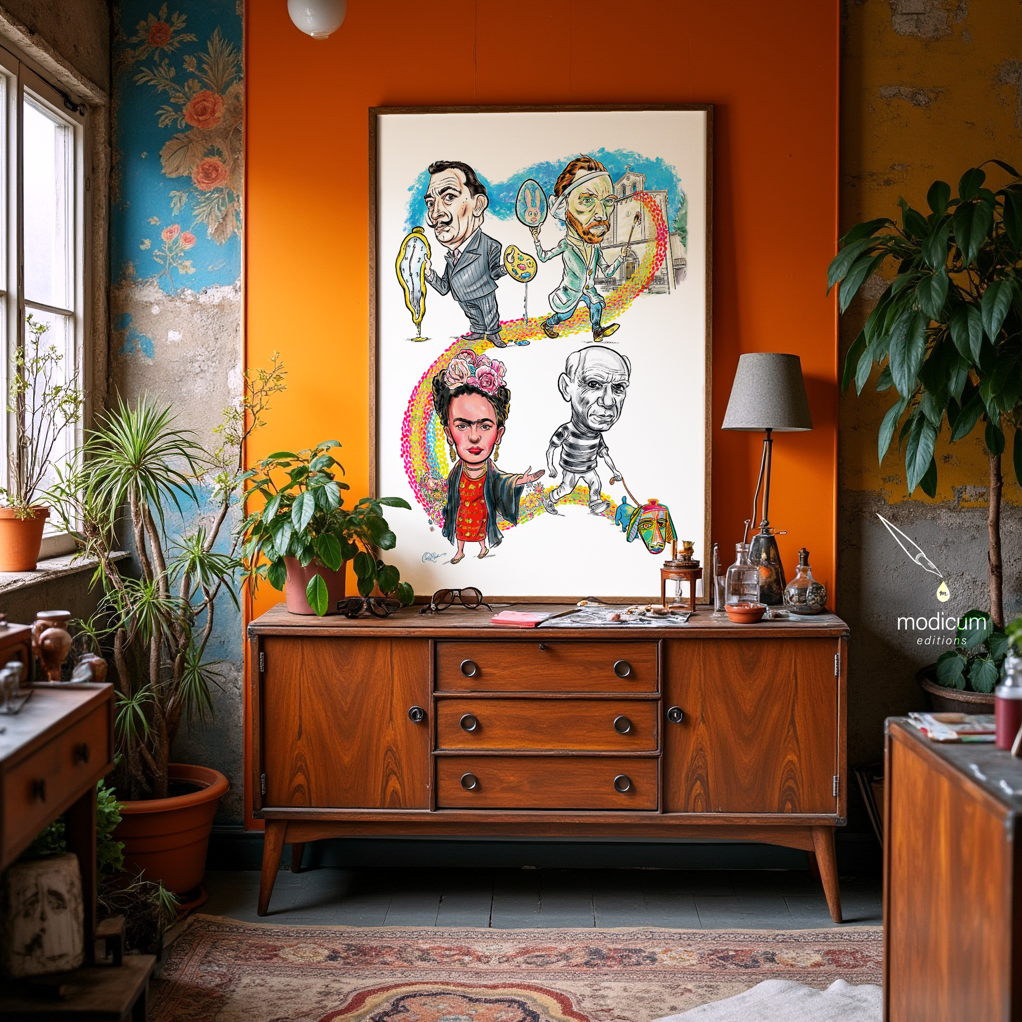 Artistic Stroll in Provence – Hand-Drawn Giclée Print by Ian David Marsden