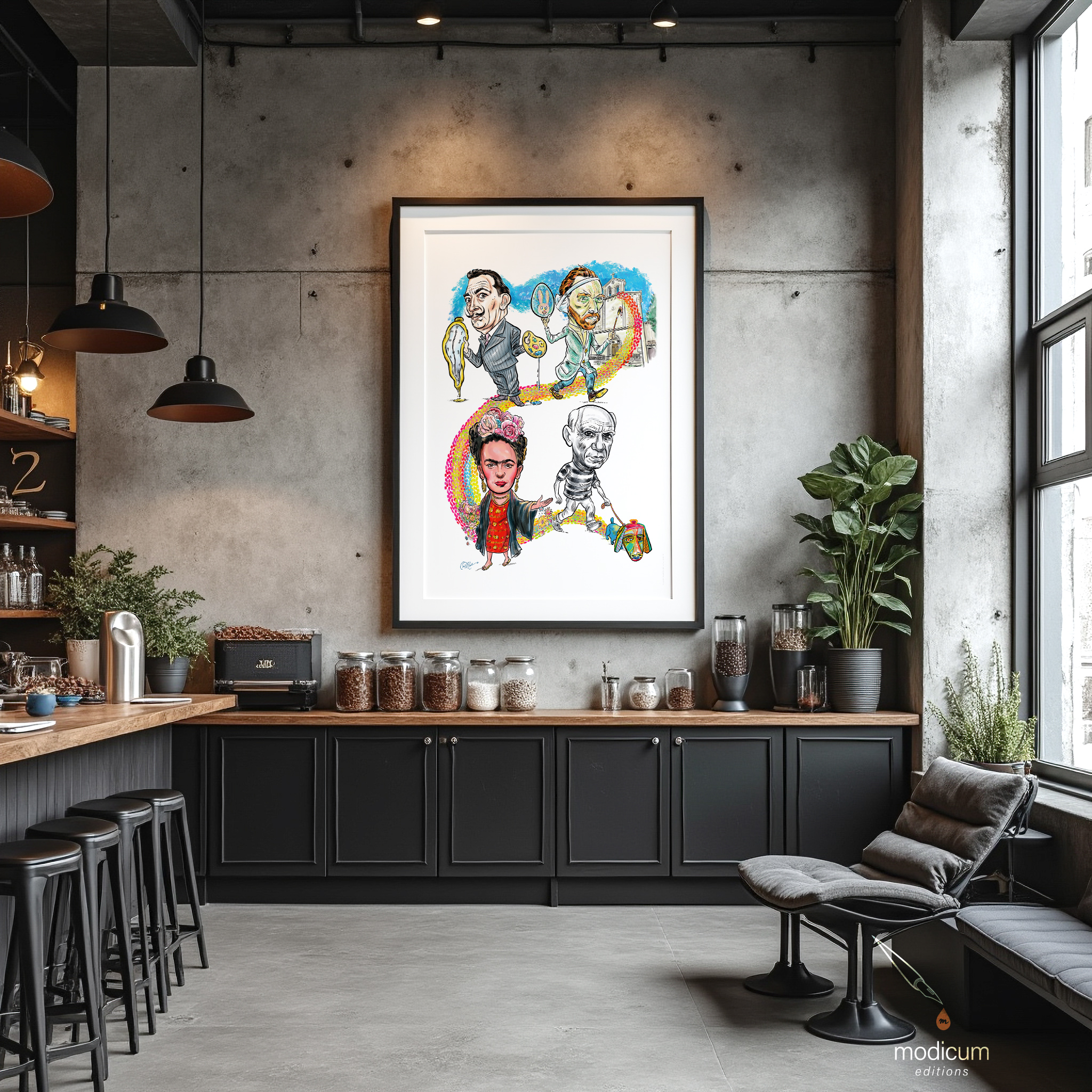 Artistic Stroll in Provence – Hand-Drawn Giclée Print by Ian David Marsden