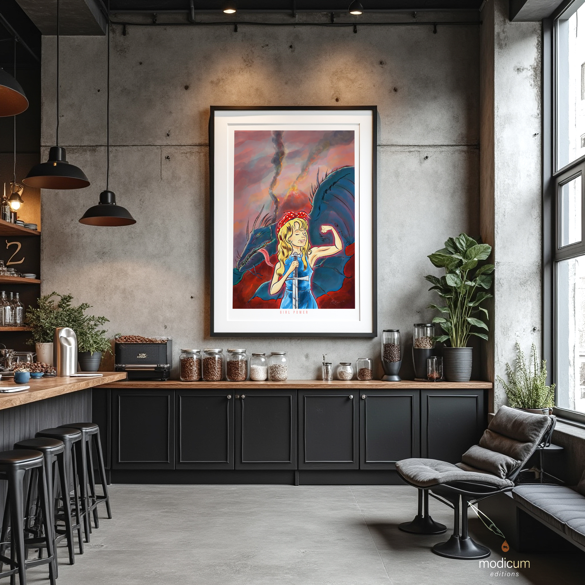 Girl Power – Hand-Drawn Giclée Print by Ian David Marsden