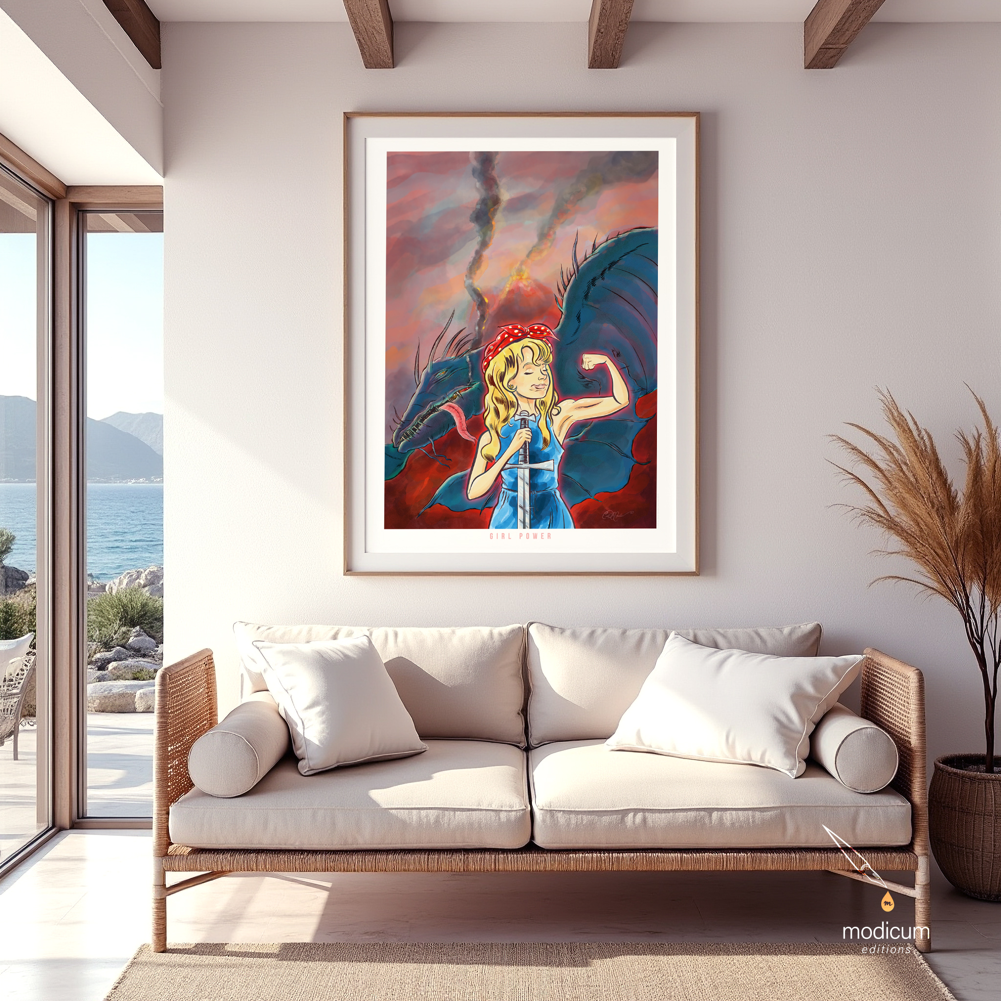 Girl Power – Hand-Drawn Giclée Print by Ian David Marsden