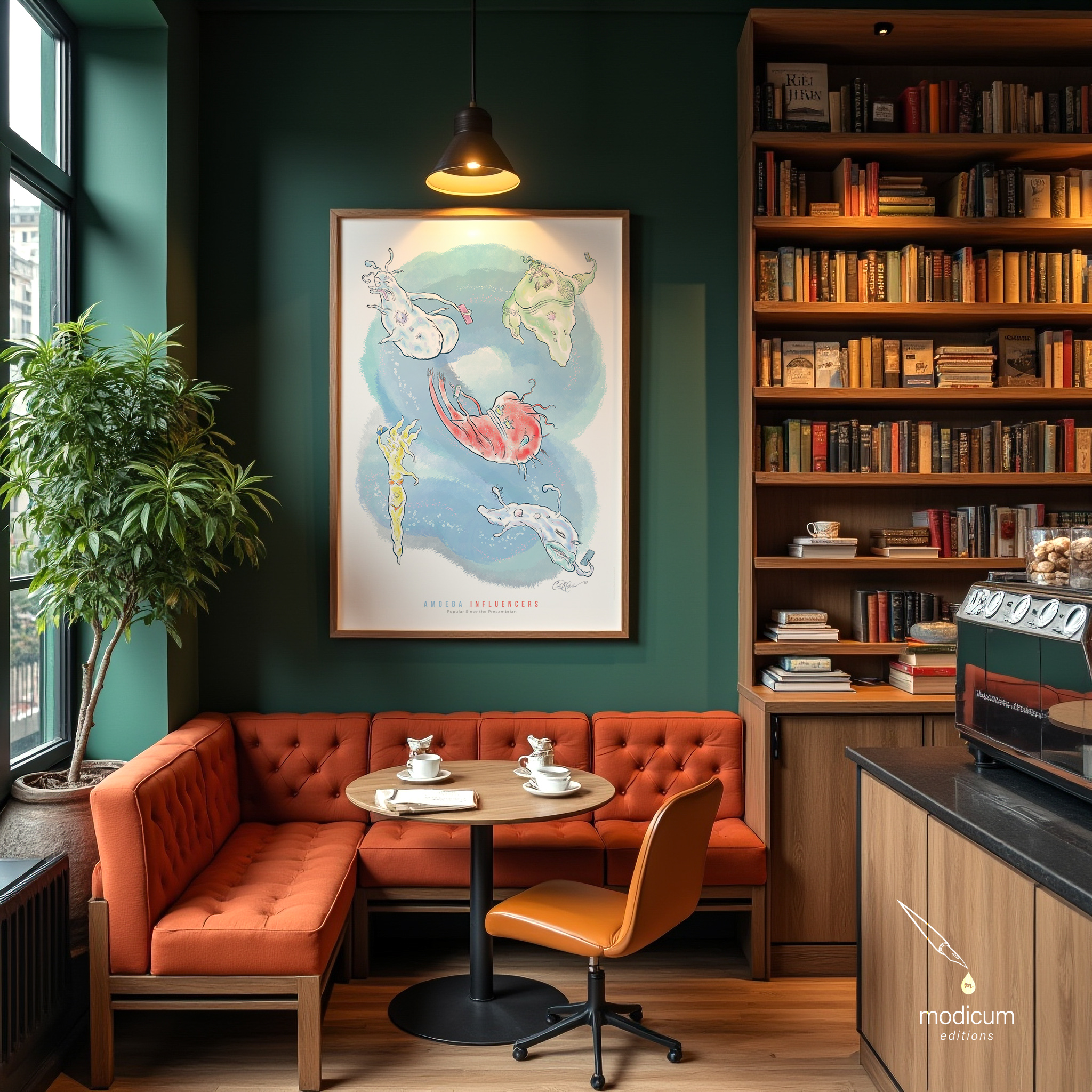 Amoeba Influencers – Witty Science and Biology Humor Poster by Ian David Marsden