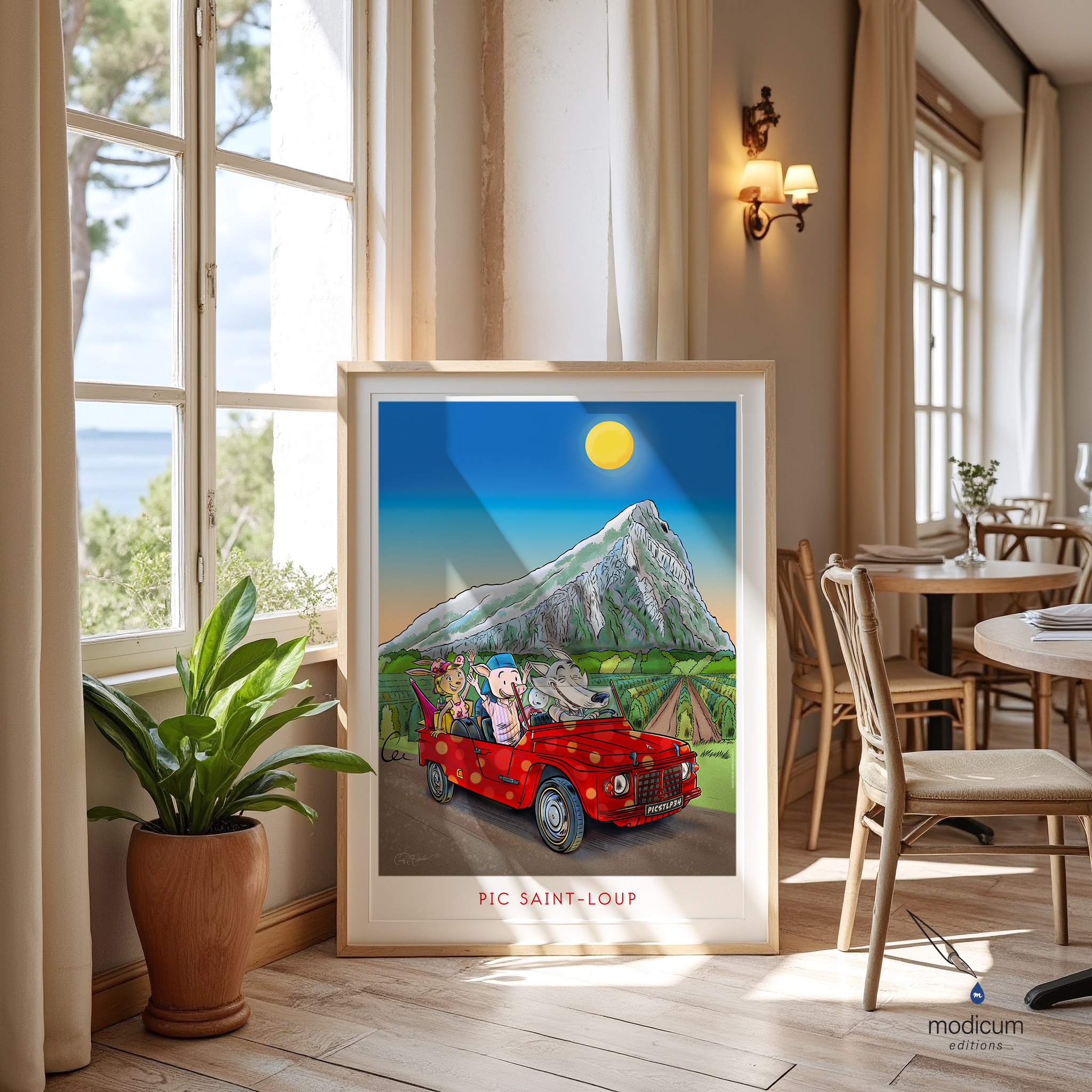 The French Wolf of Pic Saint-Loup Cartoon Poster