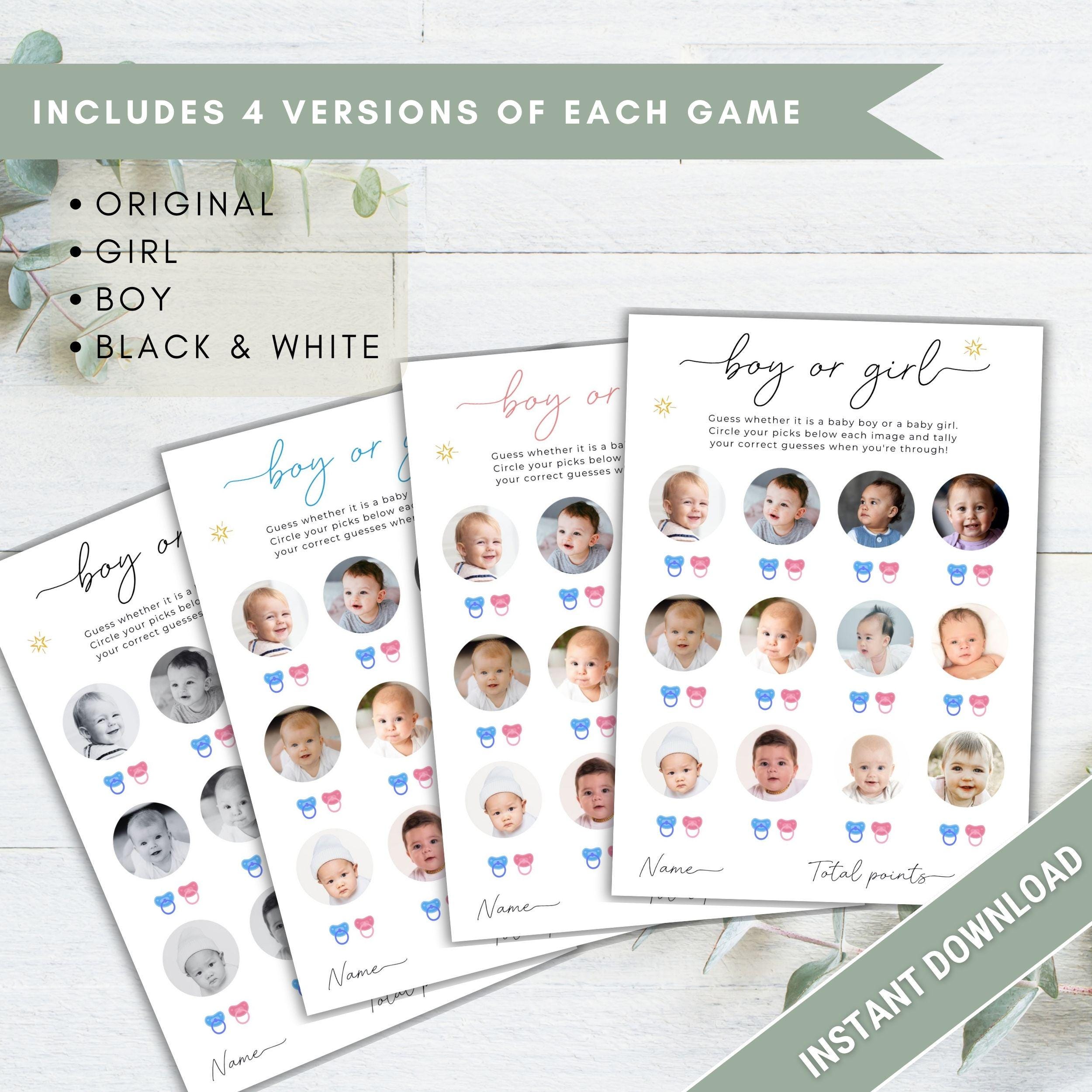 Minimalist Funny Baby Shower Games Bundle