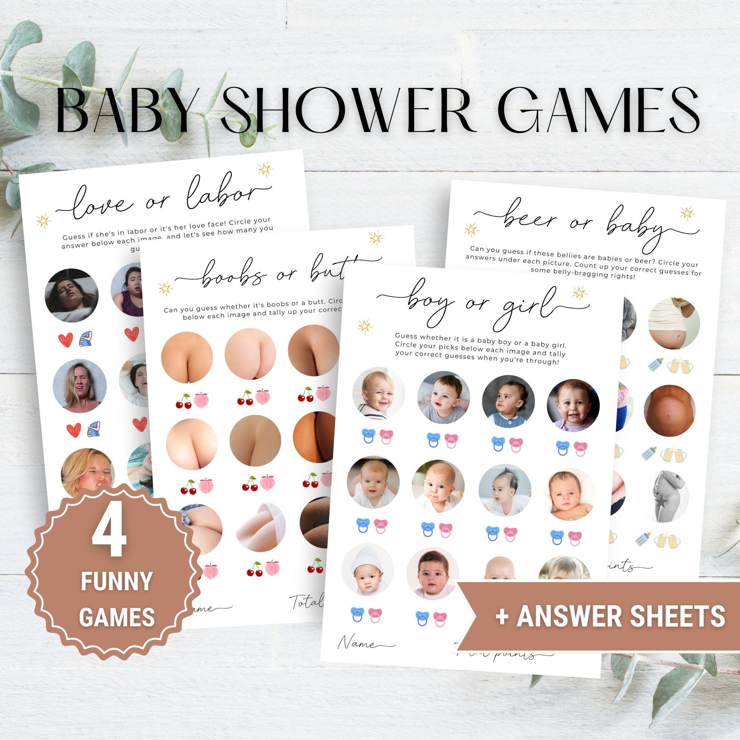 Minimalist Funny Baby Shower Games Bundle