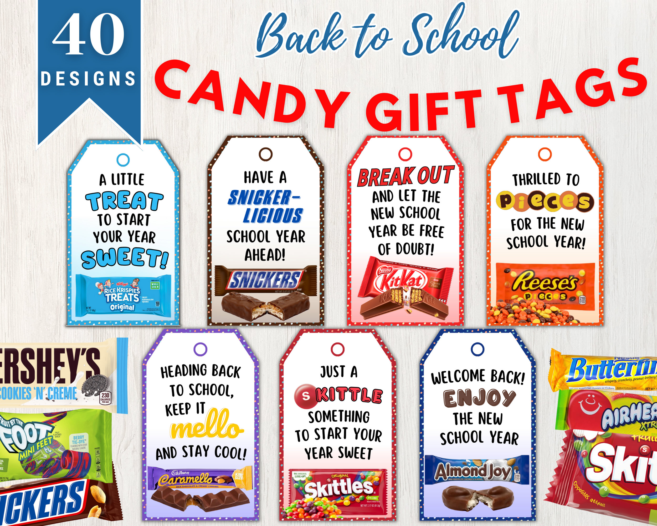 Back to School Candy Gift Tags