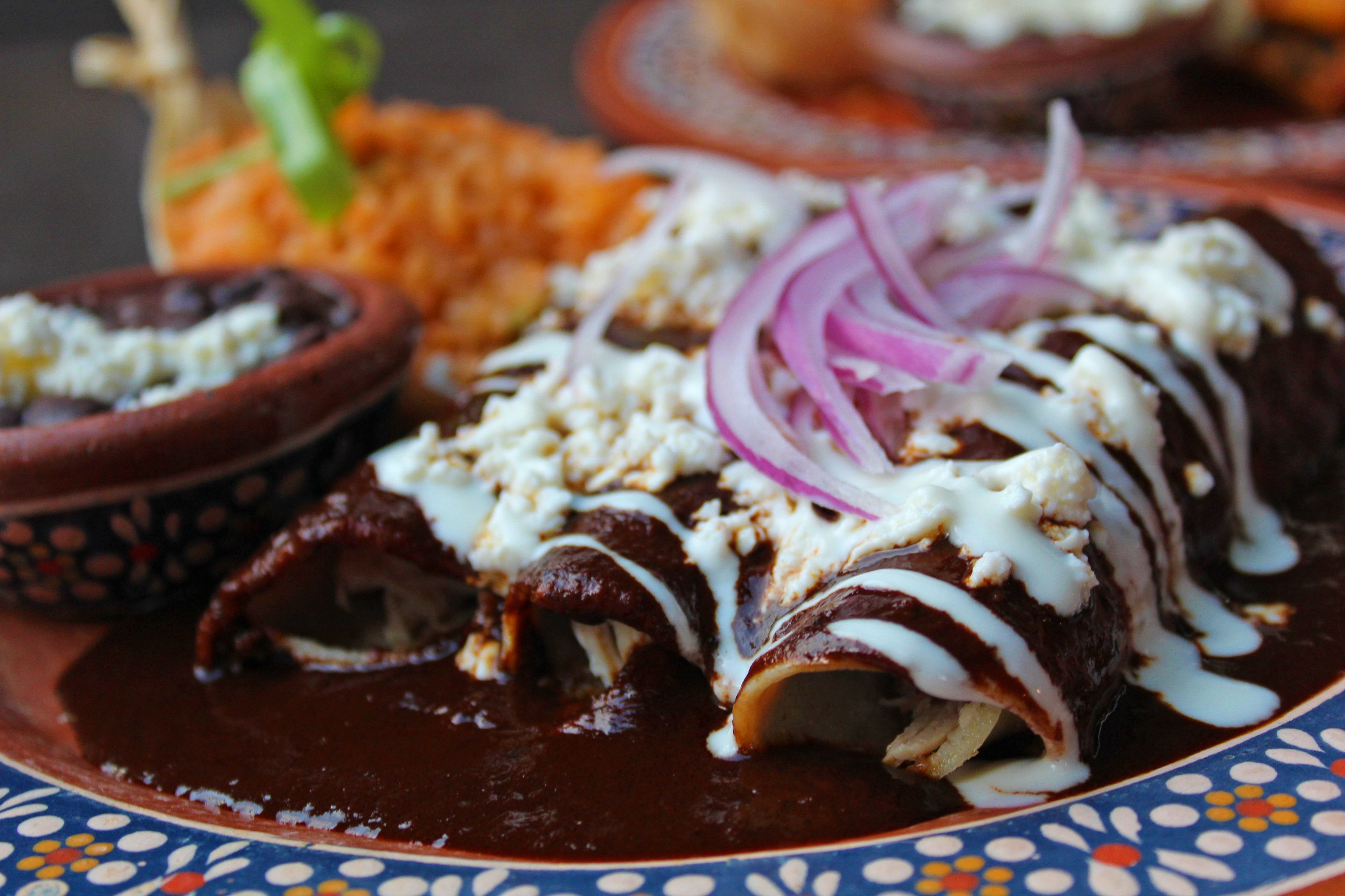 Mole Chicken Enchiladas