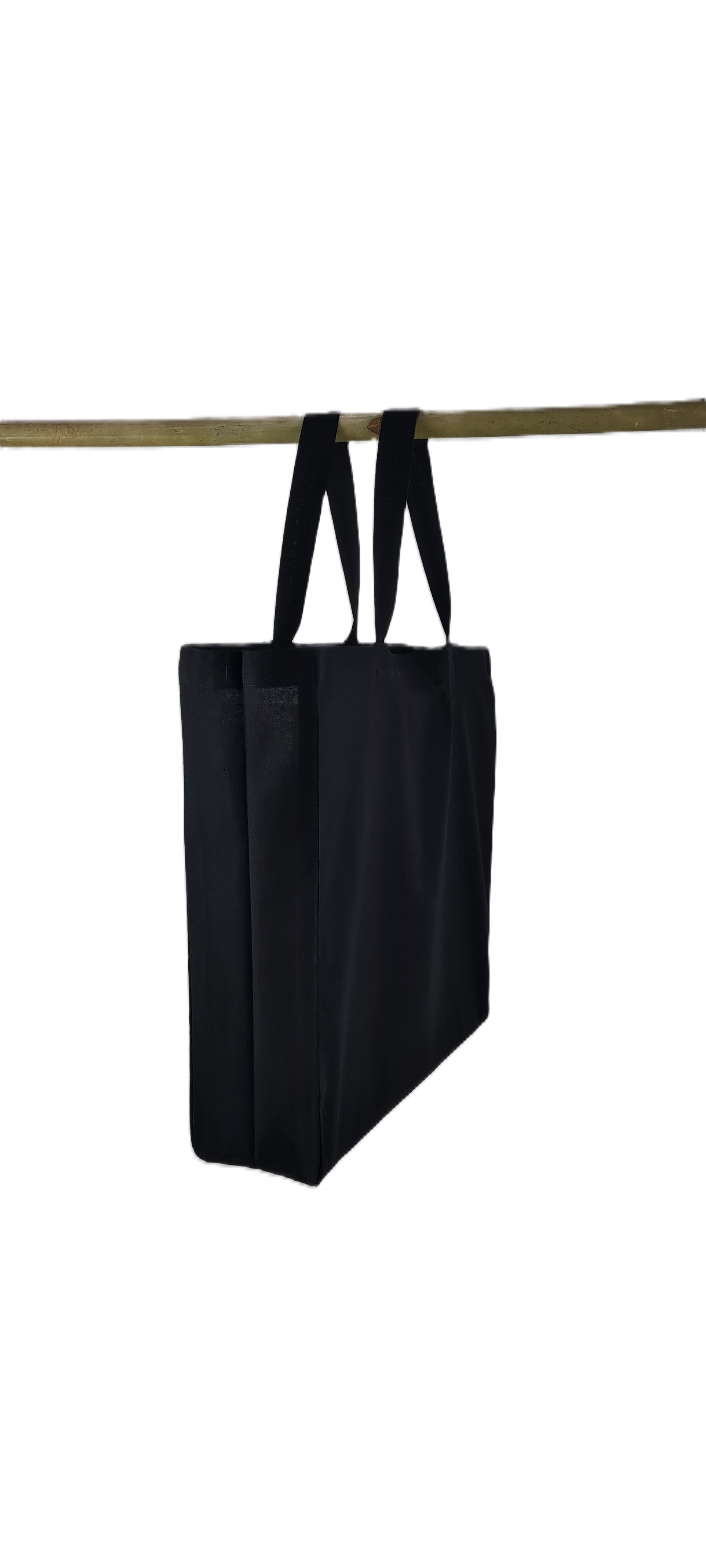 8oz Black Colour Cotton bag 38x42x10 Short Handle
