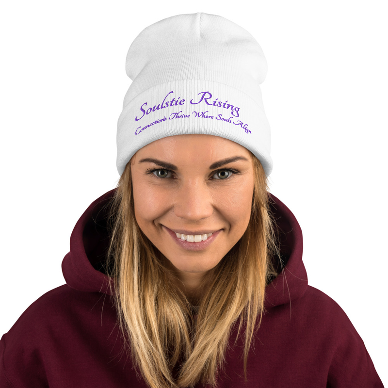 Soustie - Purple Embroidered Beanie