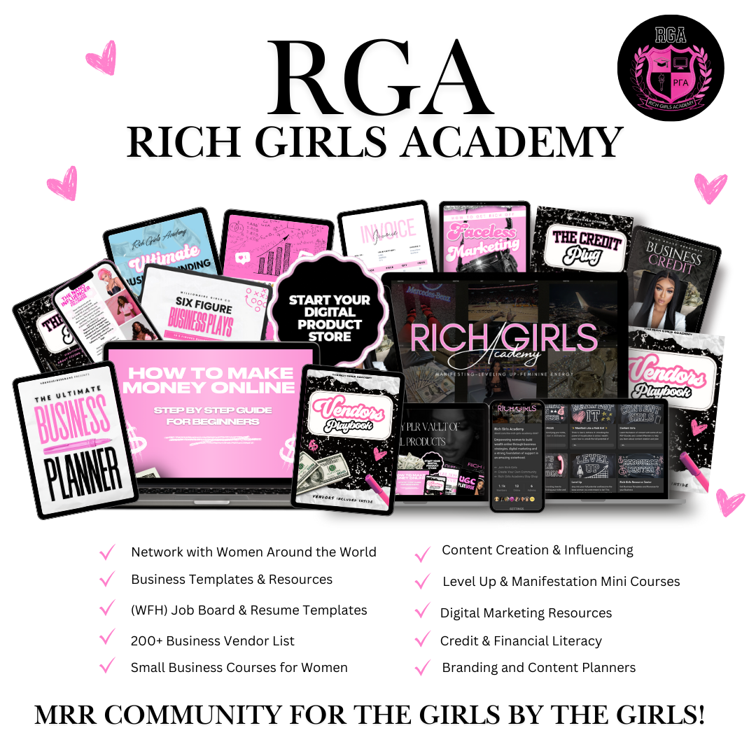 Rich Girls Academy MRR community + Vision Board Planner Kit