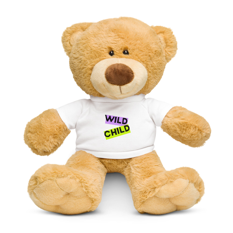 Teddy bear with a Wild Child T-shirt