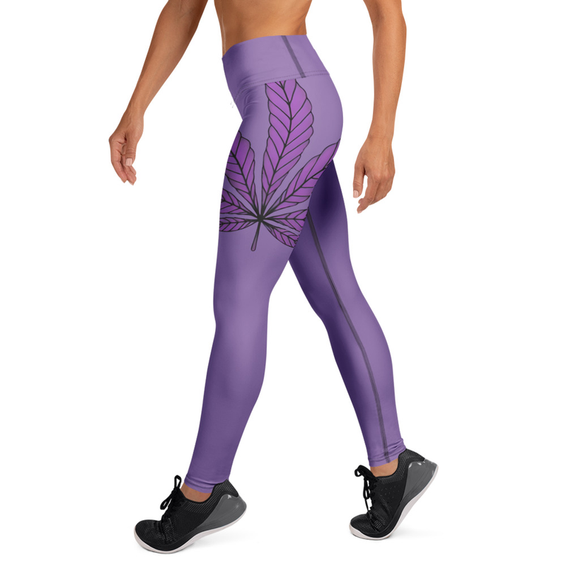 Yoga Purple Leaf Leggings